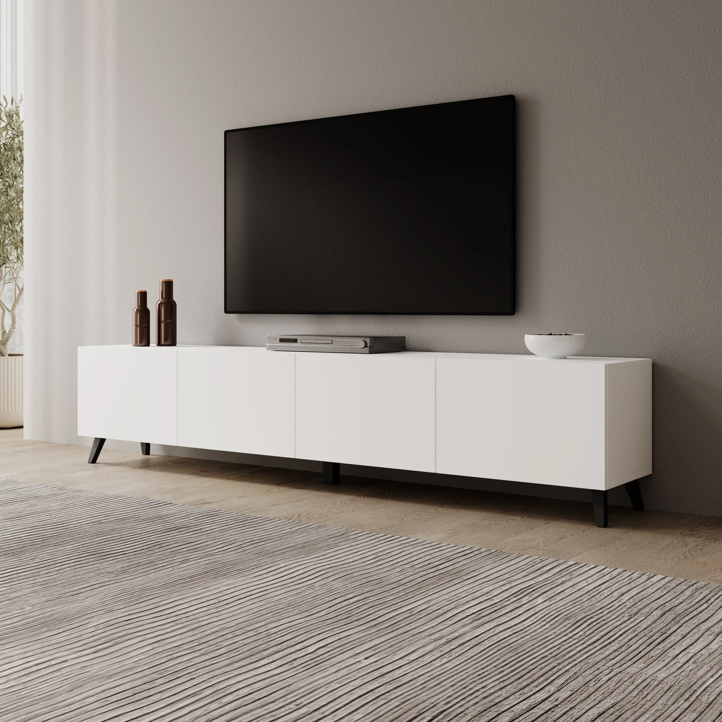 Pulse - TV-Meubel - Wit - 190x33x40 cm