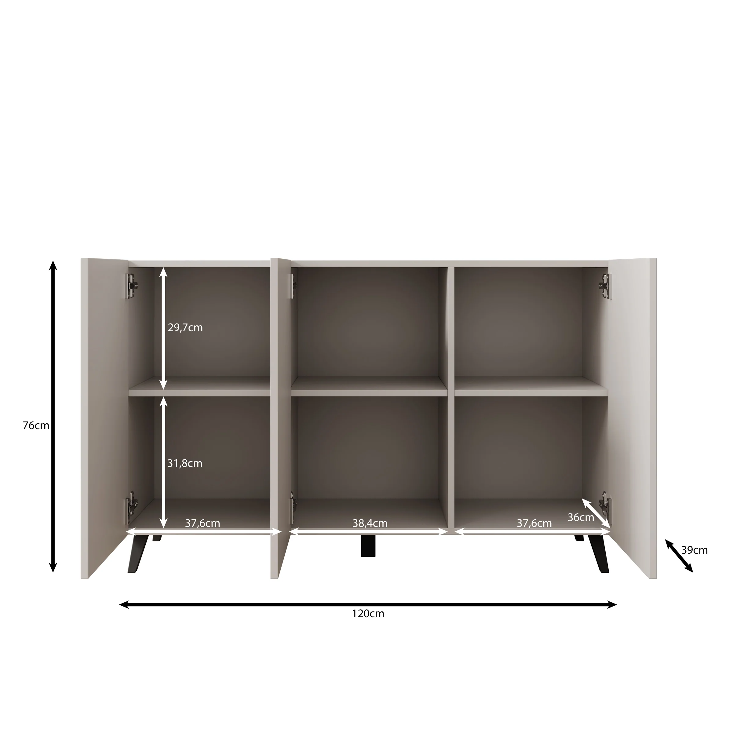 Pulse 3 - Dressoir - Beige - 120x39x76 cm - Image 6