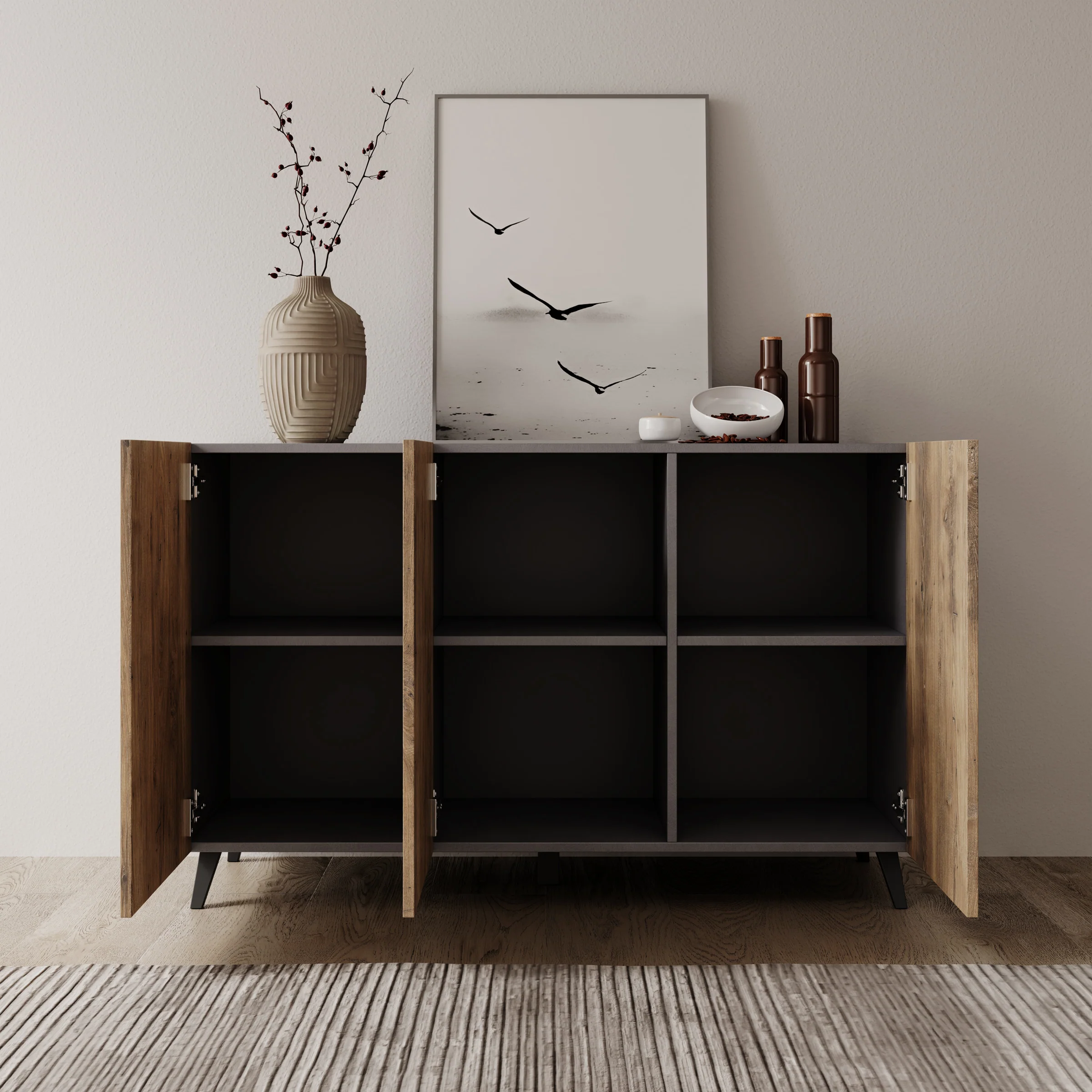 Pulse 3 - Dressoir - Eikenpatroon/grijs - 120x39x76 cm - Image 2