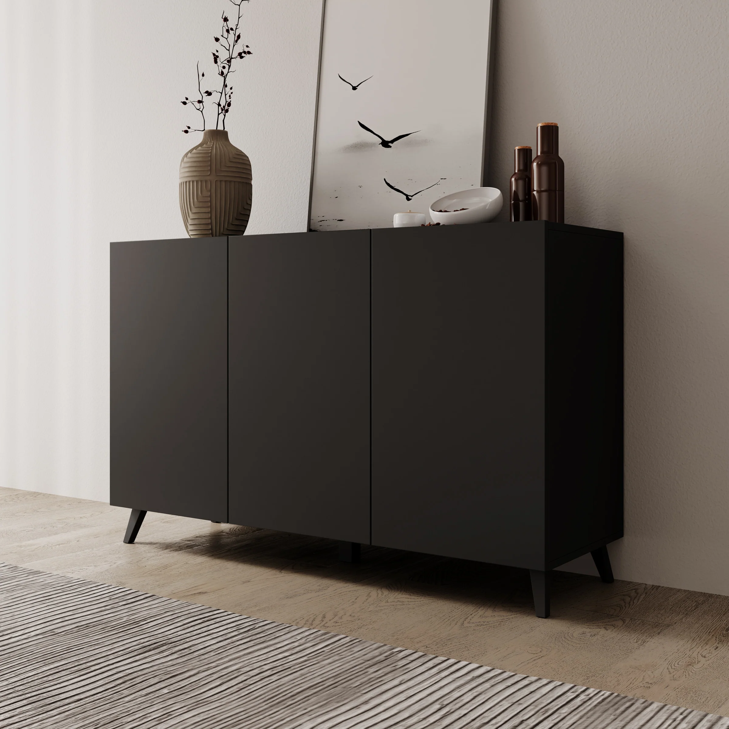 Pulse 3 - Dressoir - Zwart mat - 120x39x76 cm