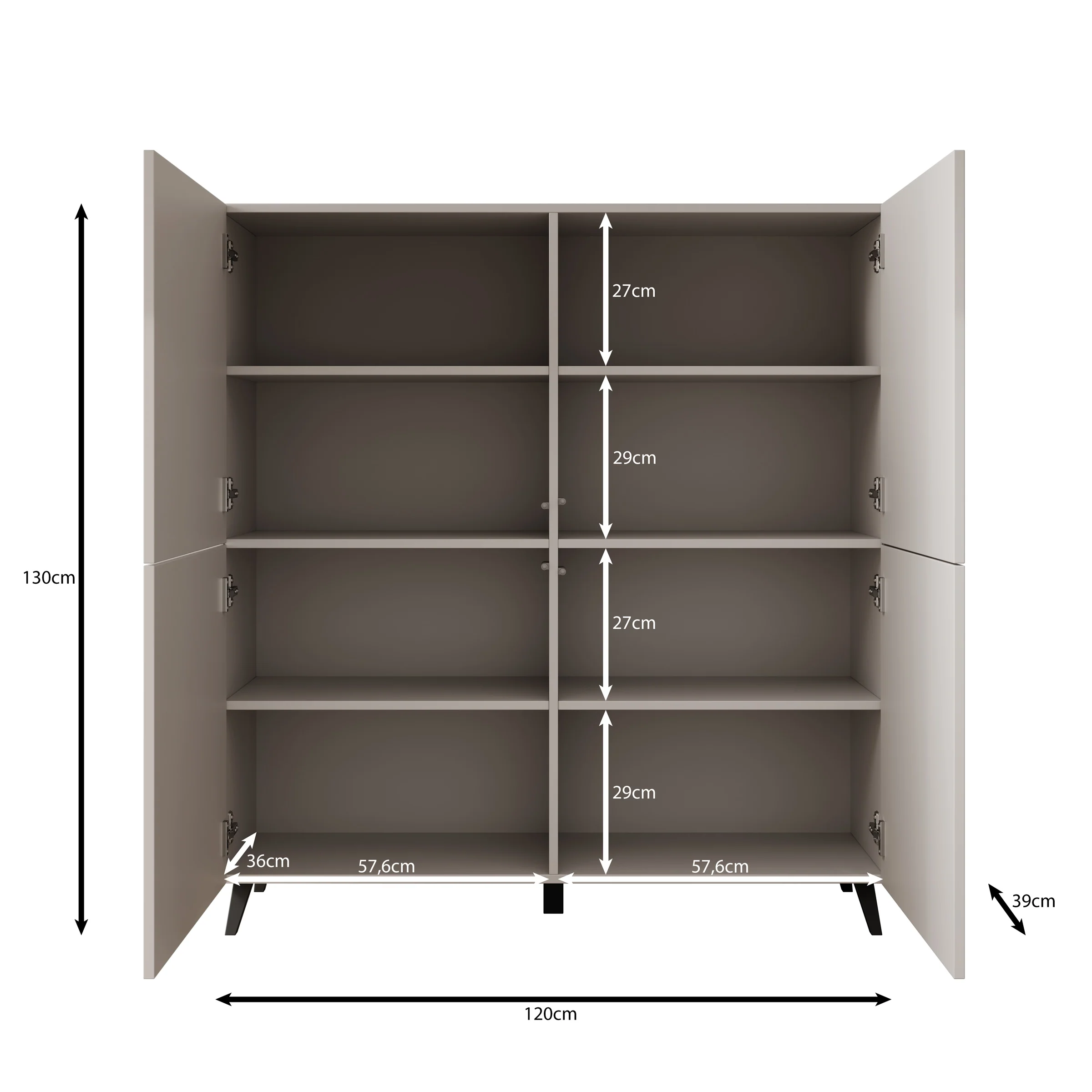 Pulse - Dressoir - Beige - 120x40x130 cm - Image 6
