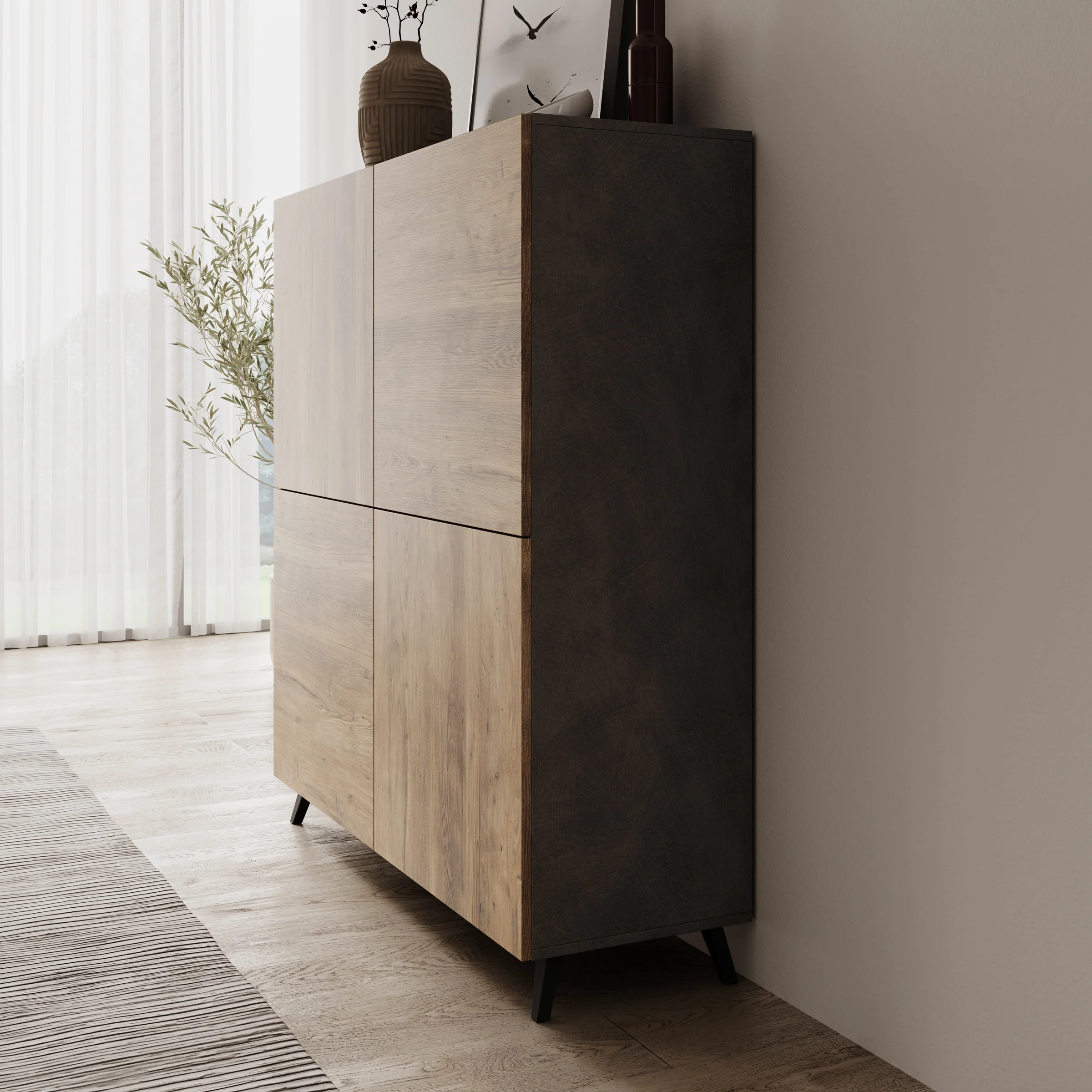 Pulse - Dressoir - Eikenpatroon/Grijs - 120x40x130 cm - Image 4