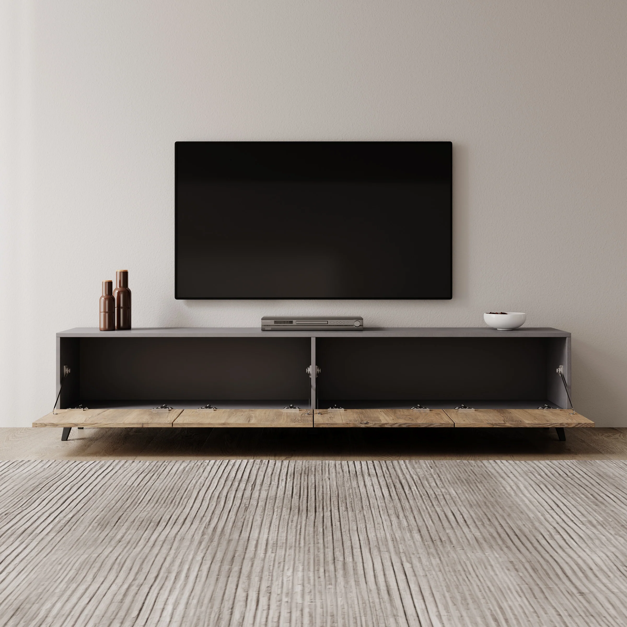 Pulse - TV-Meubel - Eikenpatroon/Grijs - 190x33x40 cm - Image 2