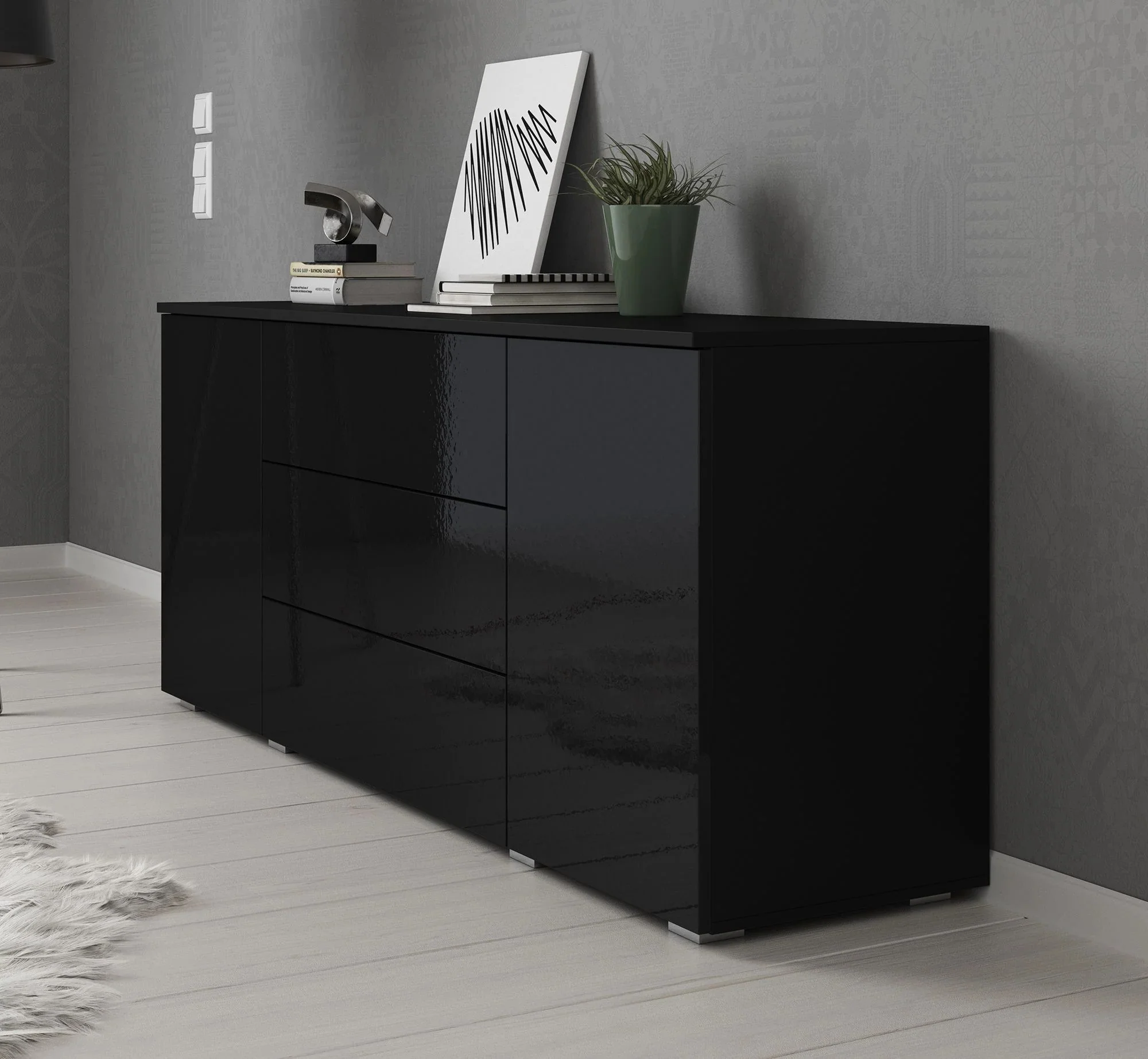 Pure - Dressoir - Zwart - 150x39x68 cm - Image 4