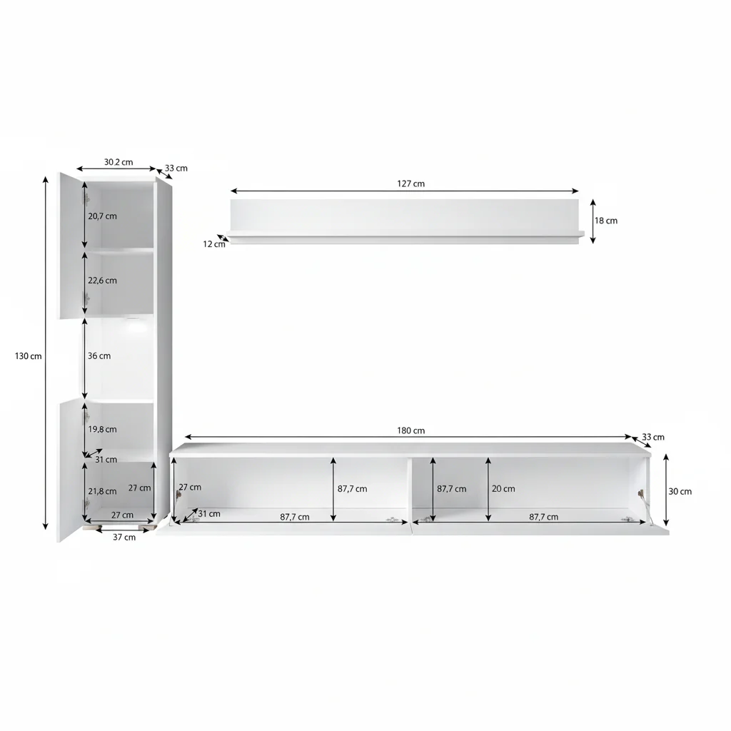 Pure - Wandmeubel - Eiken - 180x33x32 cm - Image 6
