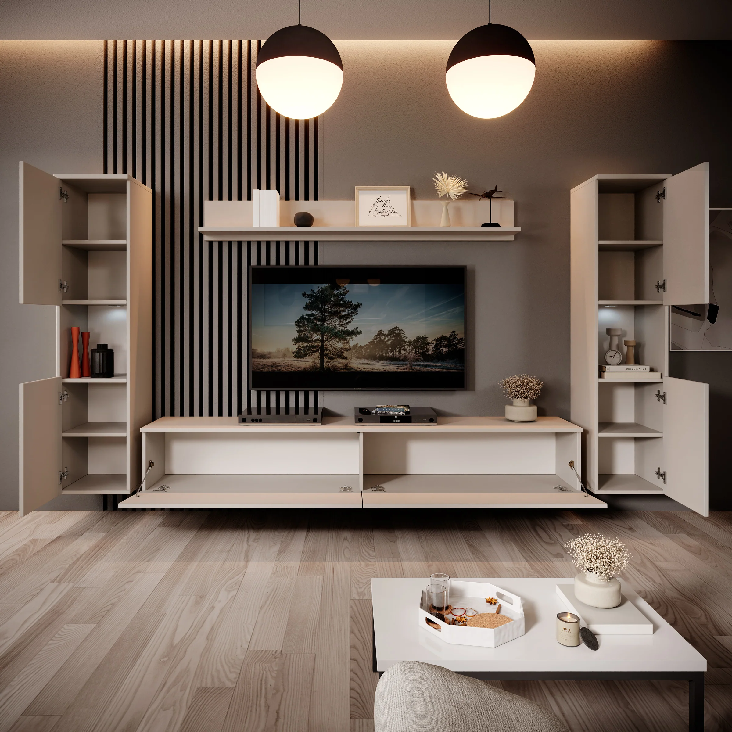 Pure XL - Wandmeubel - Beige - 180x33x130 cm - Image 2