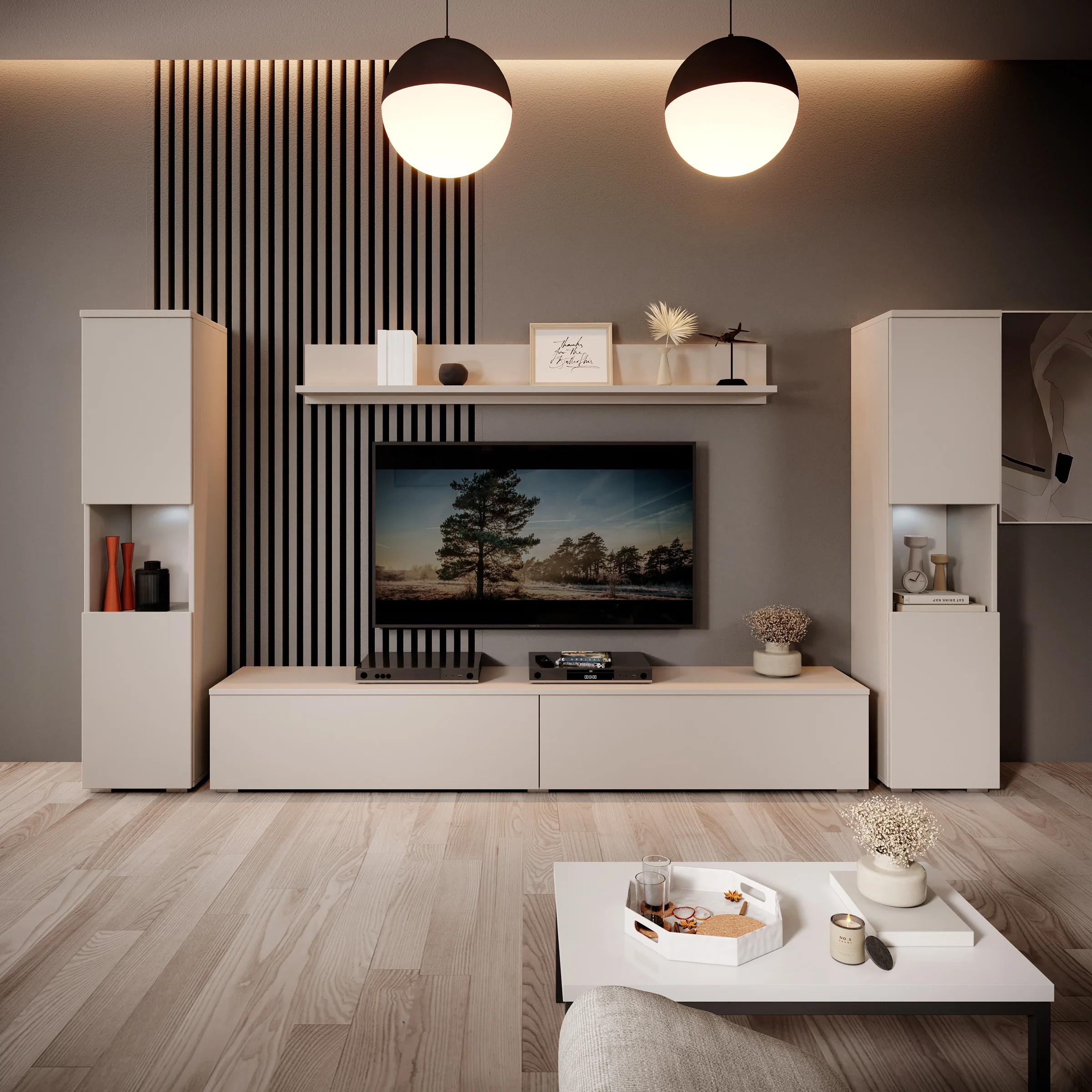 Pure XL - Wandmeubel - Beige - 180x33x130 cm - Image 7