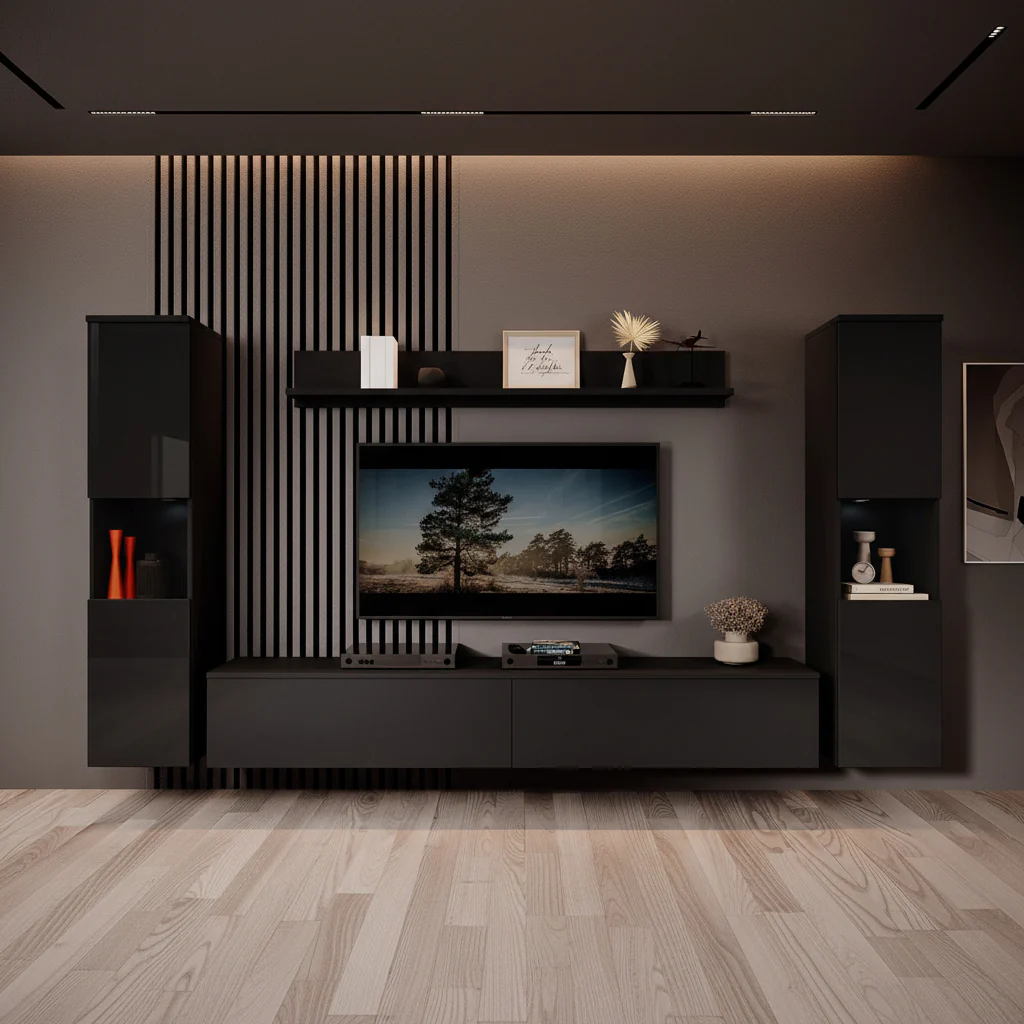 Pure XL - Wandmeubel - Zwart - 180x33x130 cm - Image 4