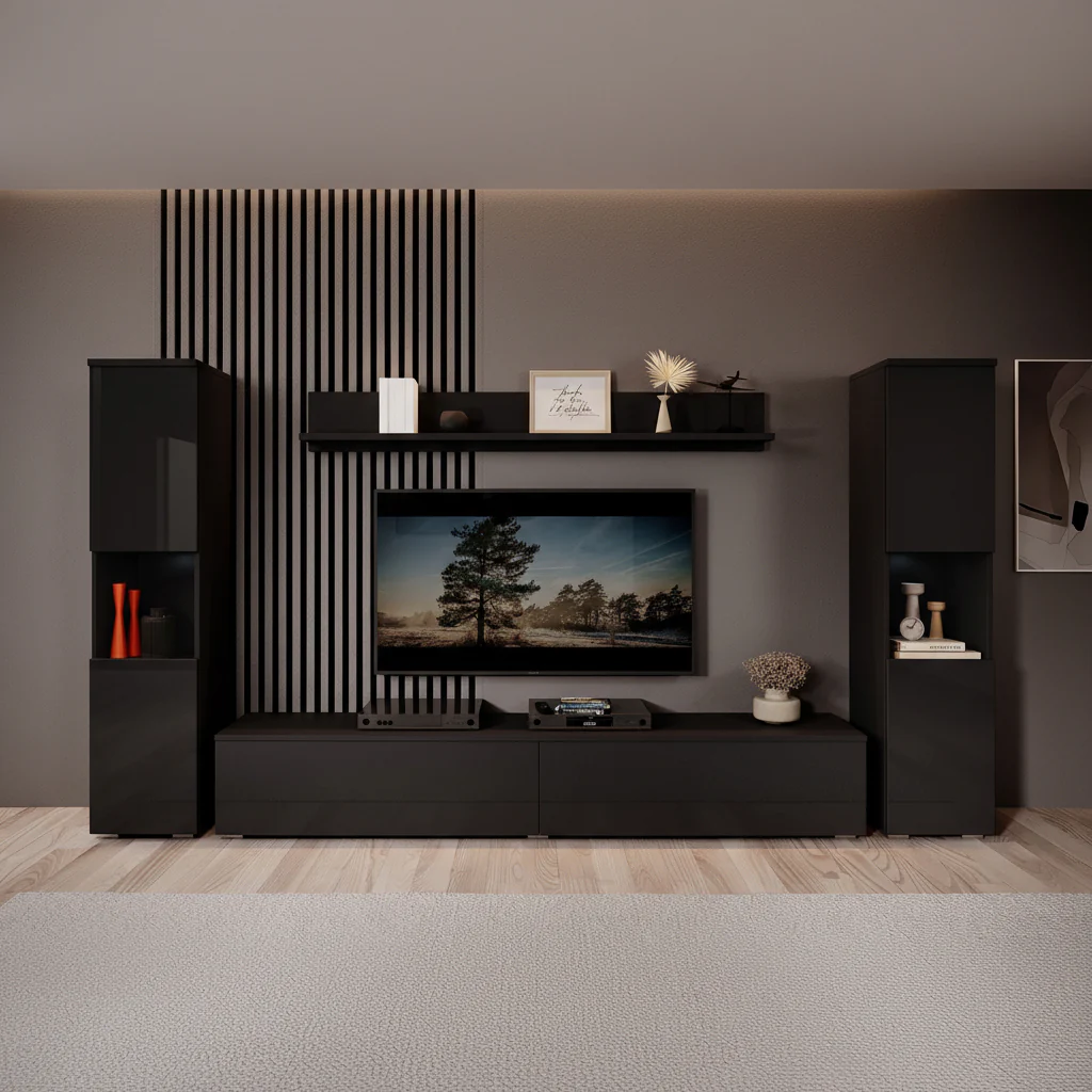 Pure XL - Wandmeubel - Zwart - 180x33x130 cm - Image 5