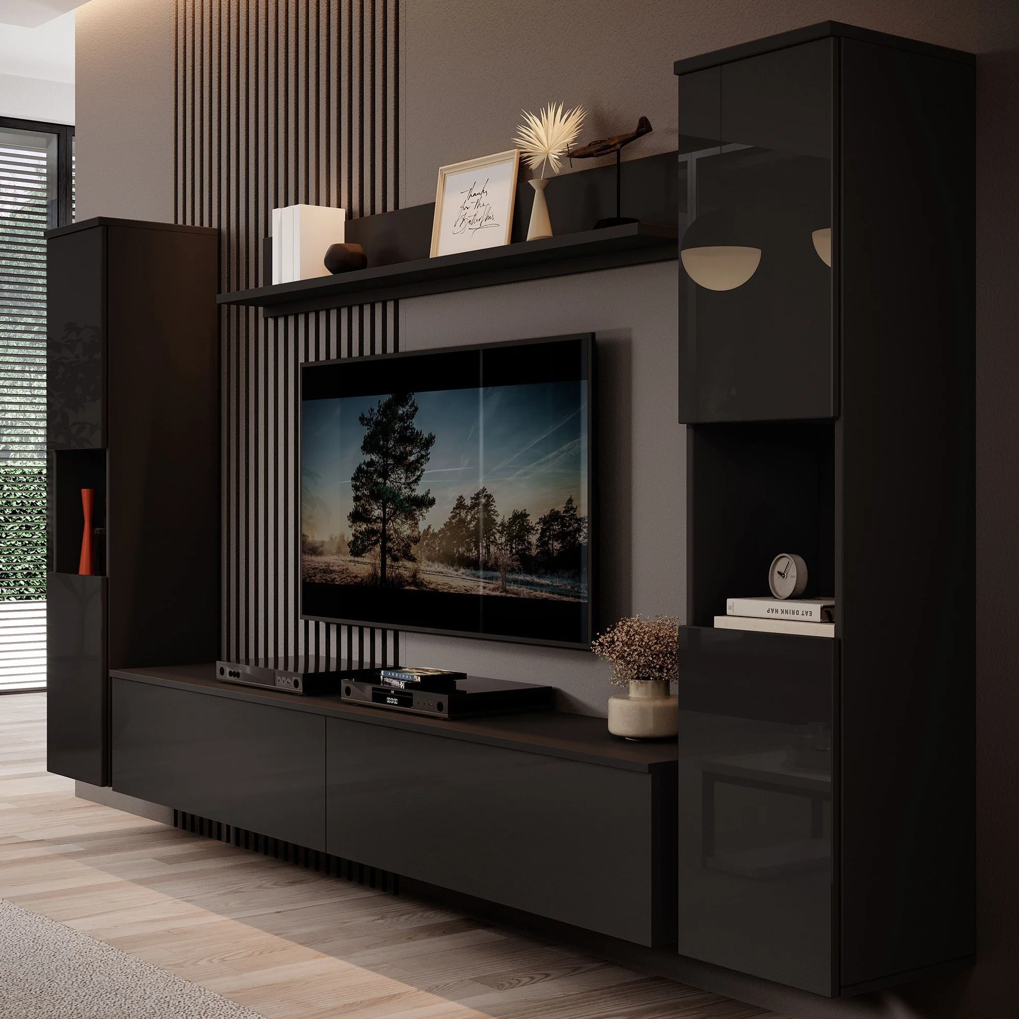 Pure XL - Wandmeubel - Zwart - 180x33x130 cm - Image 7