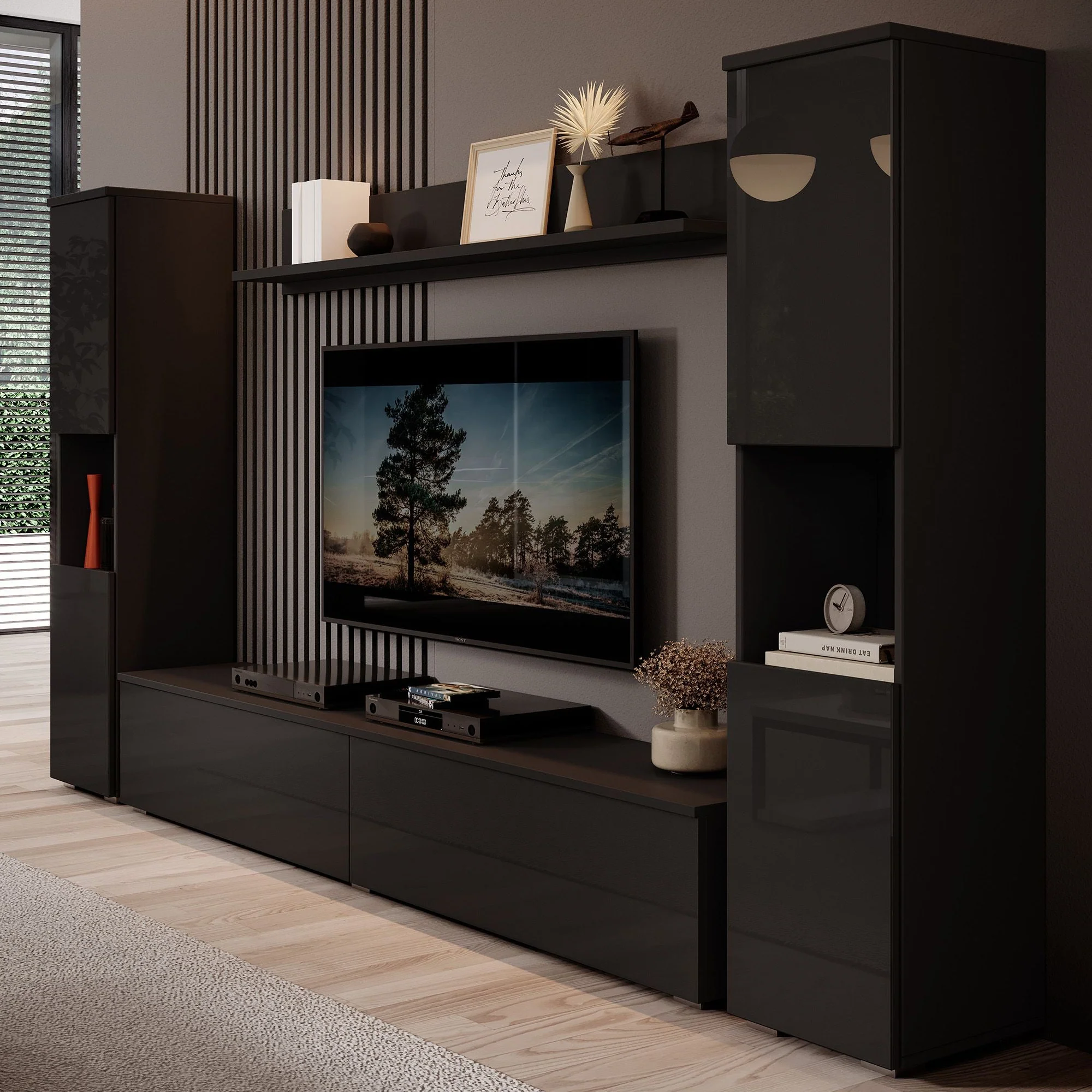 Pure XL - Wandmeubel - Zwart - 180x33x130 cm - Image 8