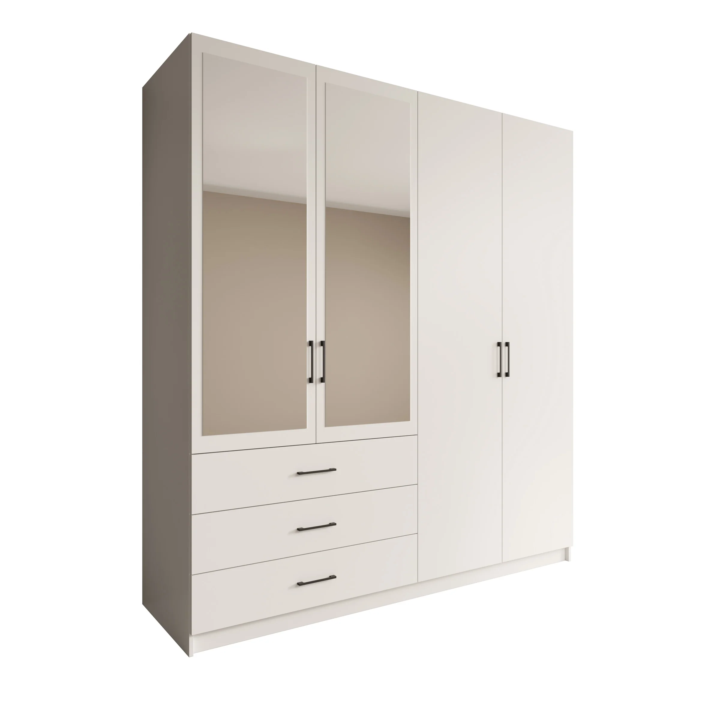 Puro - Kledingkast met 4 deuren - Wit - 196x60x215 cm - Image 7