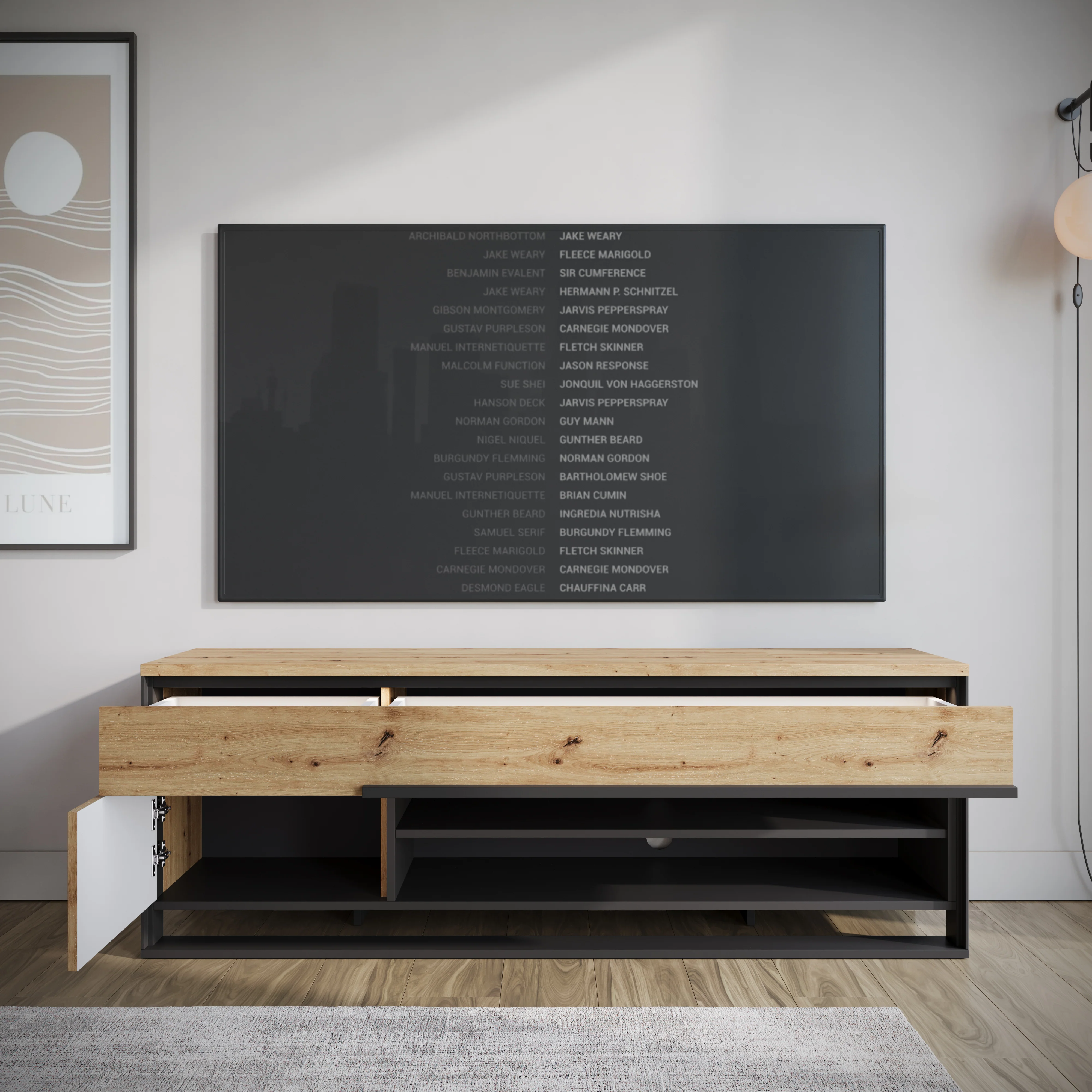 Quincy - TV-Meubel - Eiken  - 155x41x55 cm - Image 3