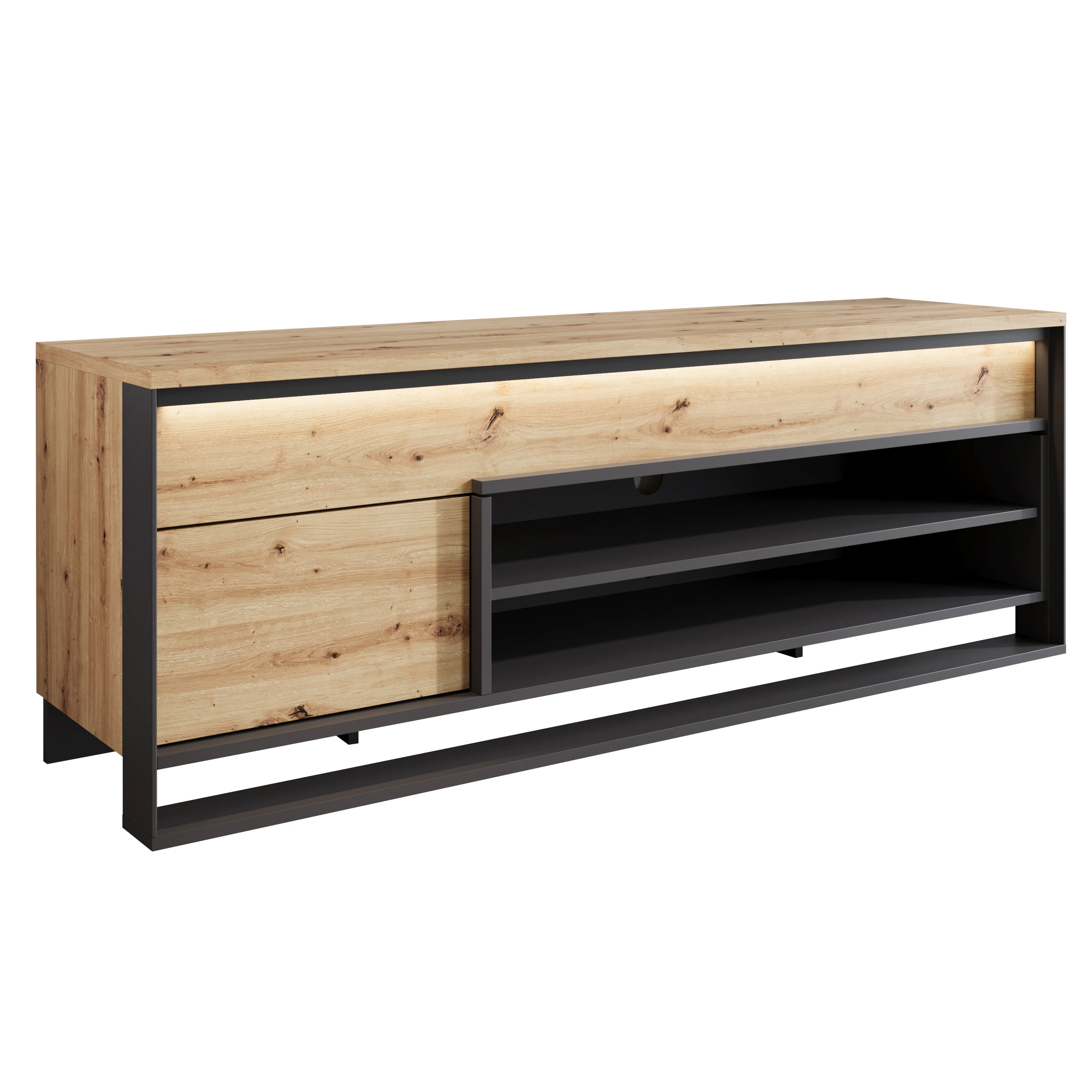 Quincy - TV-Meubel - Eiken  - 155x41x55 cm - Image 6