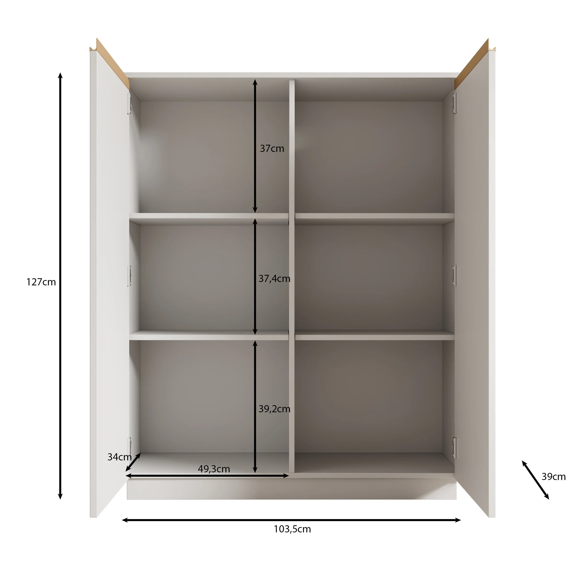 Remy 2 - Dressoir - Beige - 104x39x127 cm - Image 5