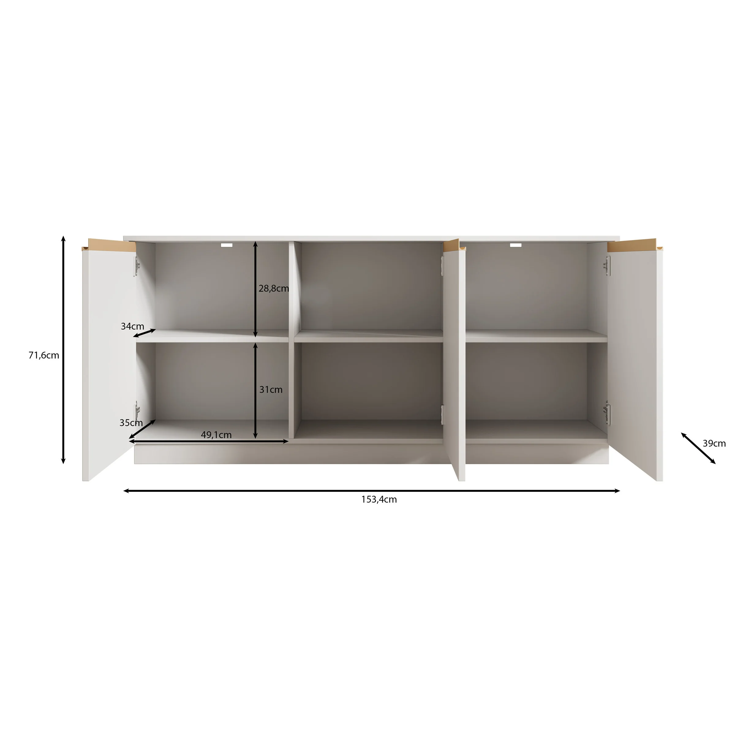 Remy - Dressoir - Beige - 153x39x72 cm - Image 5