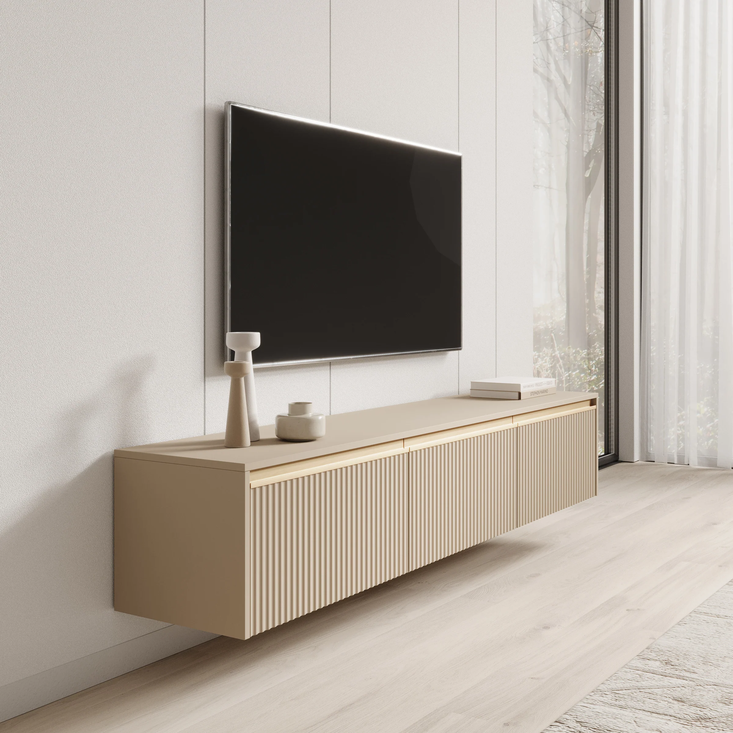 Remy - TV-Meubel - Beige - 182x39x37 cm - Image 5