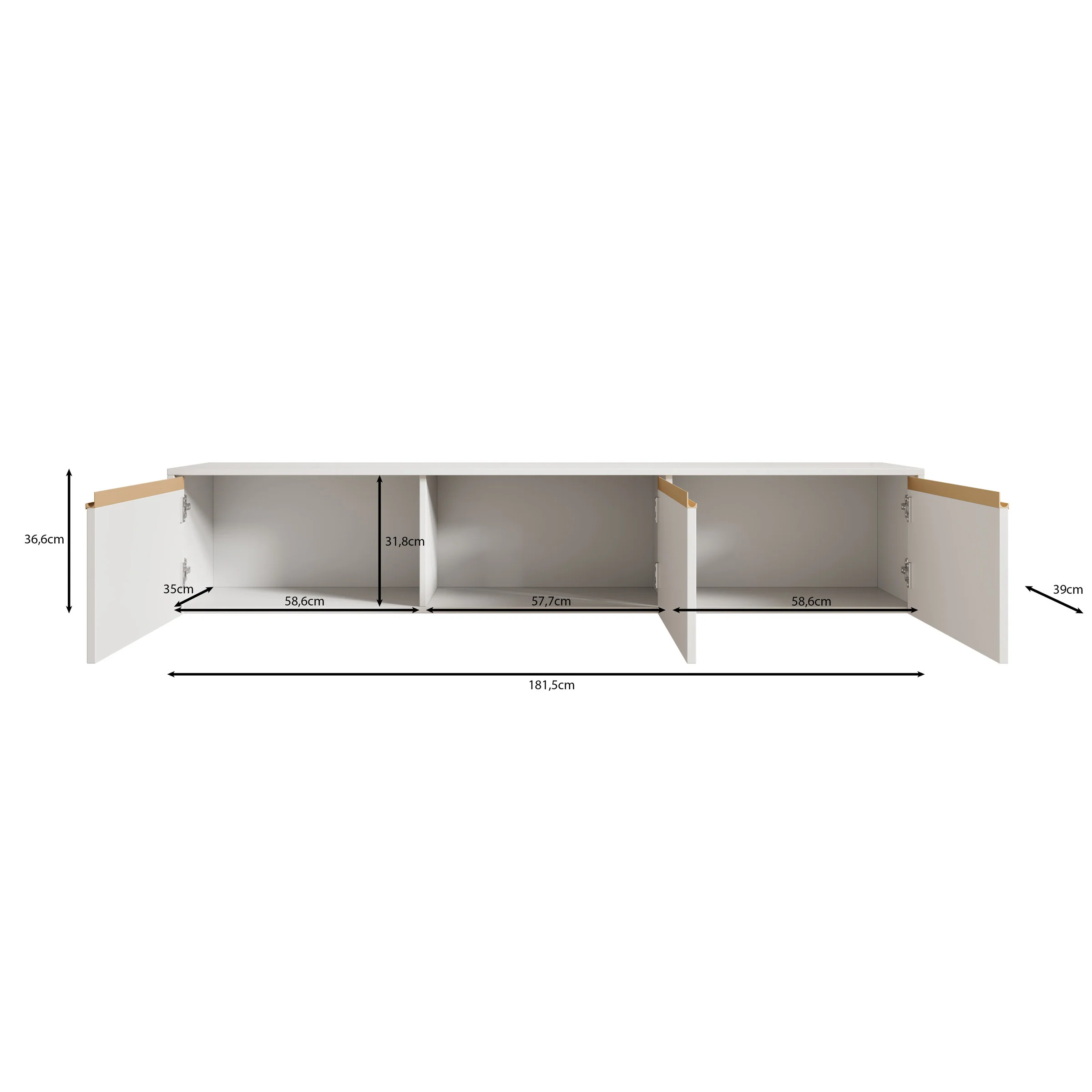 Remy - TV-Meubel - Beige - 182x39x37 cm - Image 6