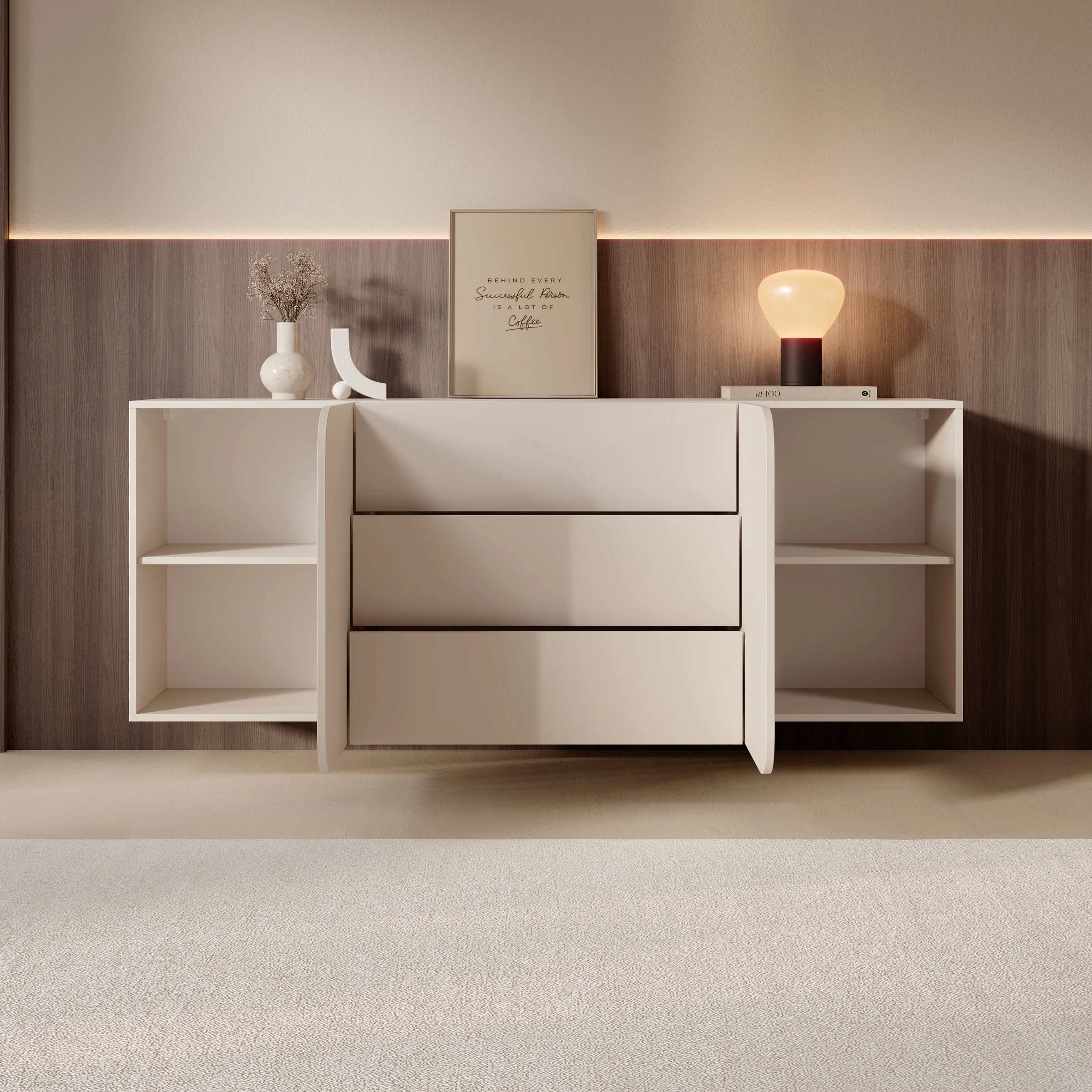 Renalto - Dressoir - Beige - 180x36x70 cm - Image 2