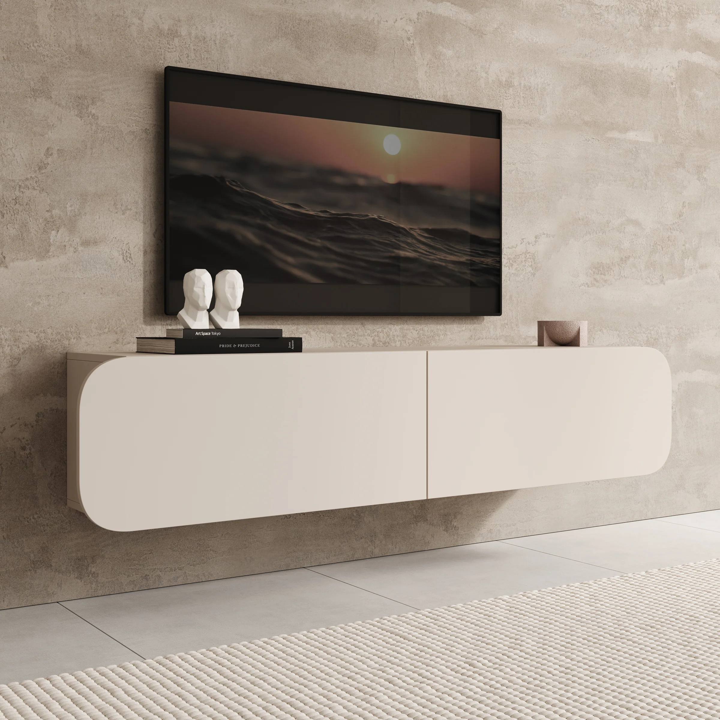 Renalto - TV-Meubel - Beige - 140x36x34 cm