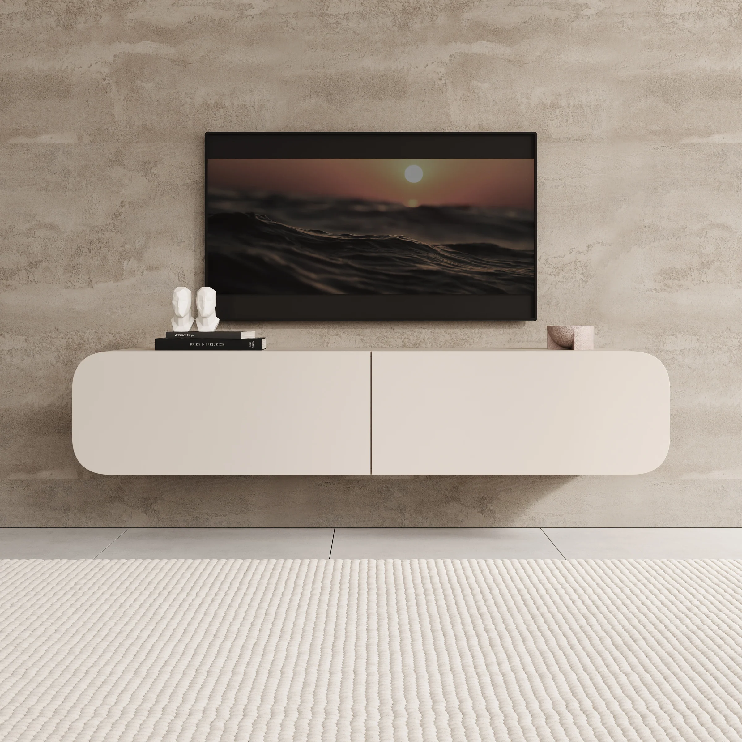 Renalto - TV-Meubel - Beige - 140x36x34 cm - Image 3
