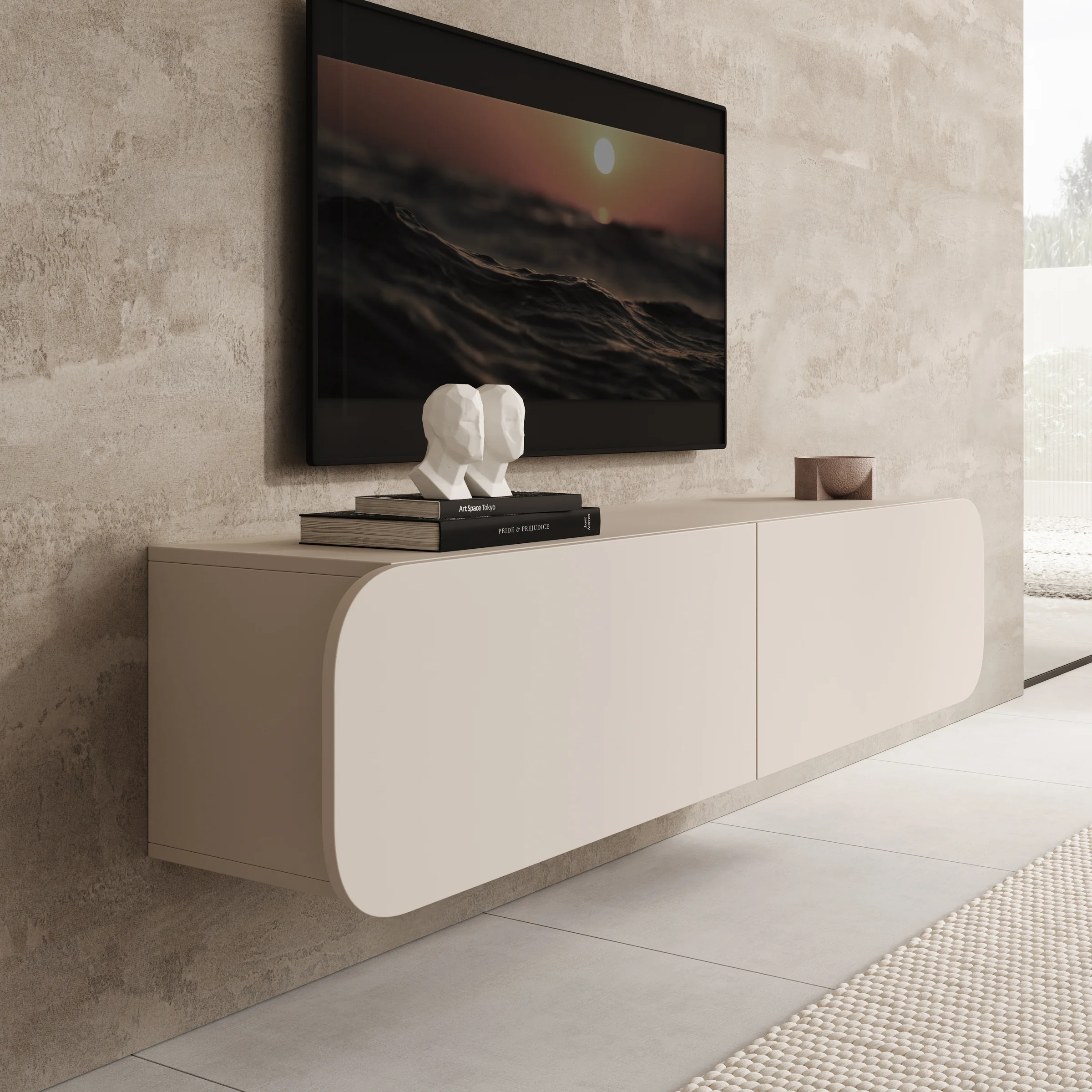 Renalto - TV-Meubel - Beige - 140x36x34 cm - Image 4