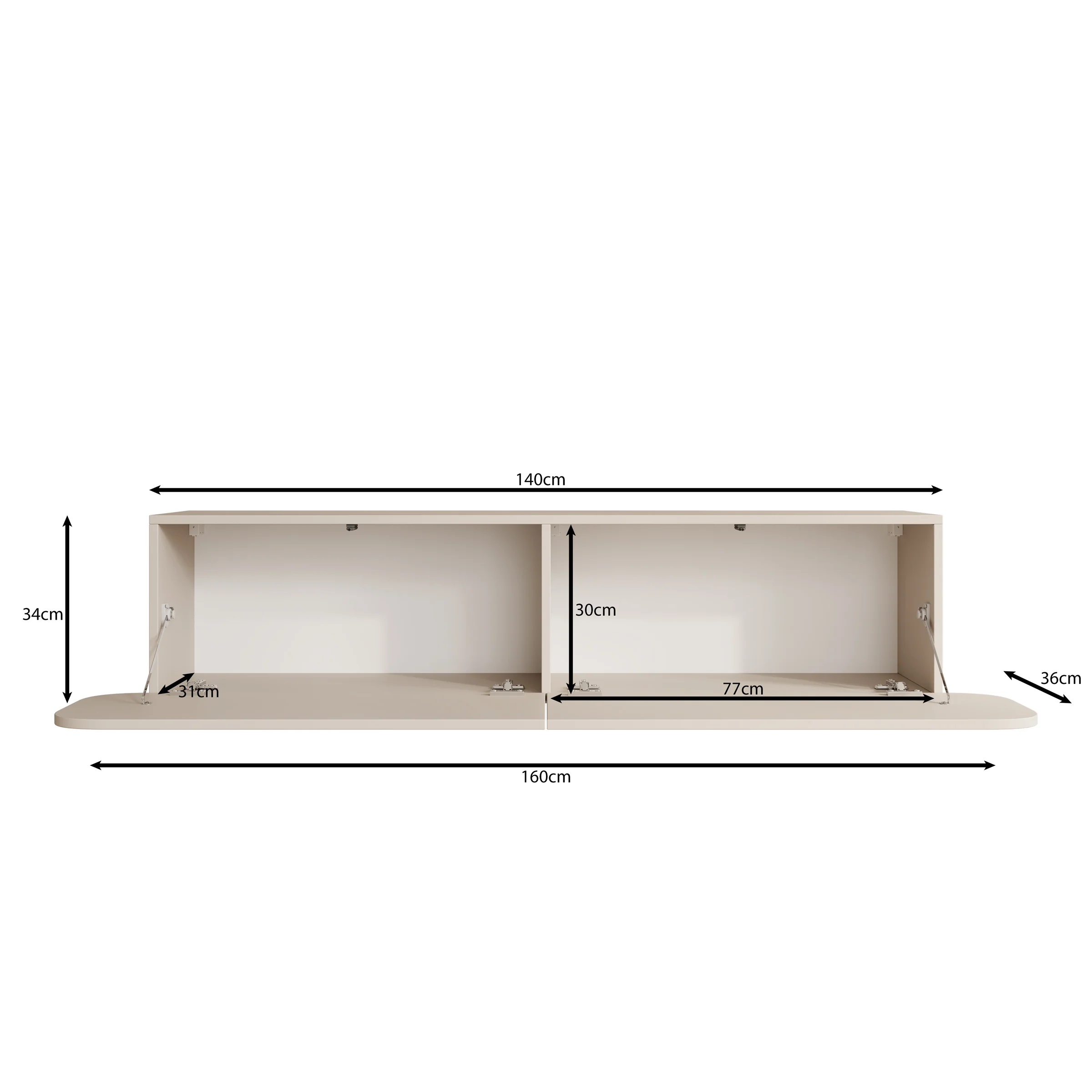 Renalto - TV-Meubel - Beige - 140x36x34 cm - Image 5