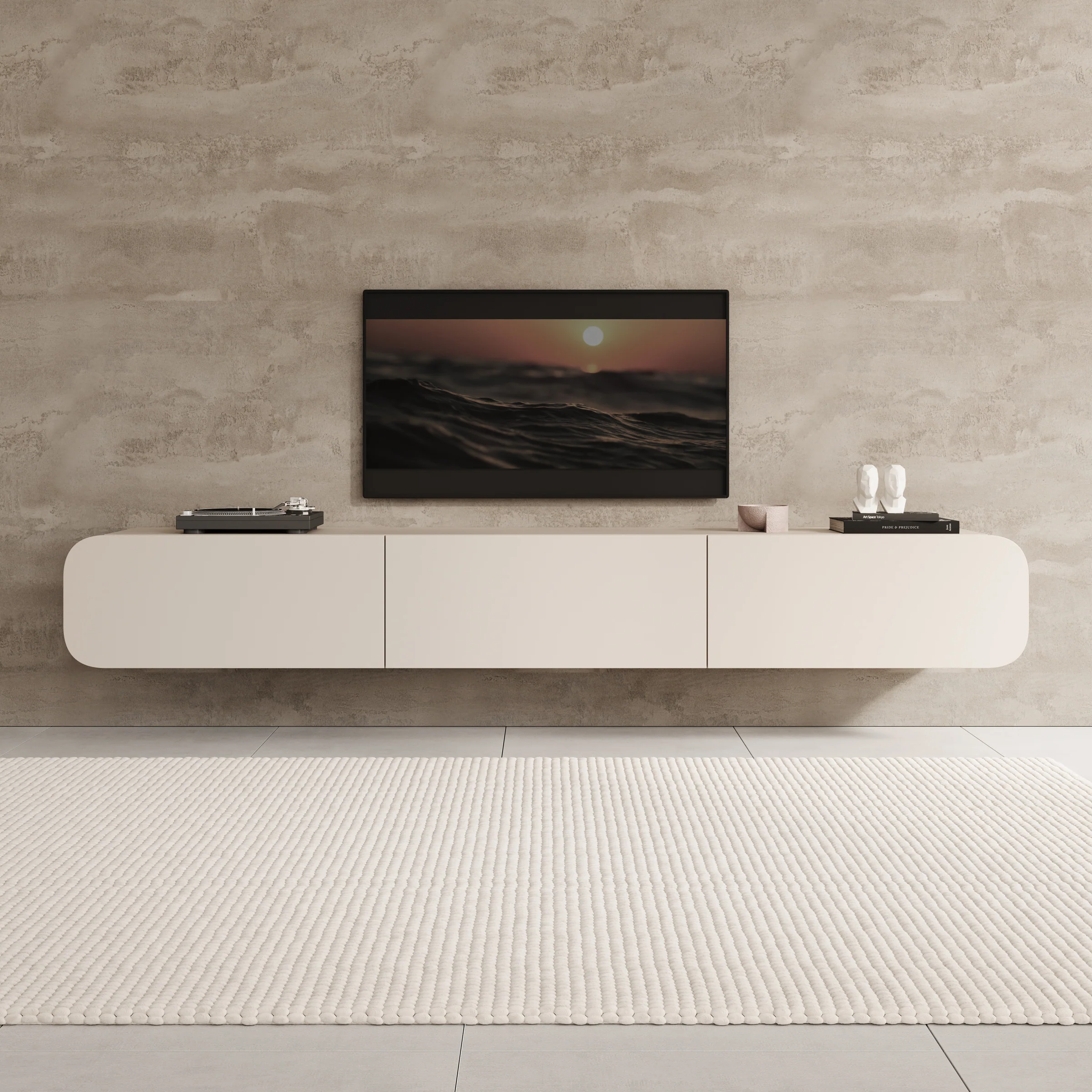 Renalto - TV-Meubel - Beige - 220x36x34 cm - Image 3