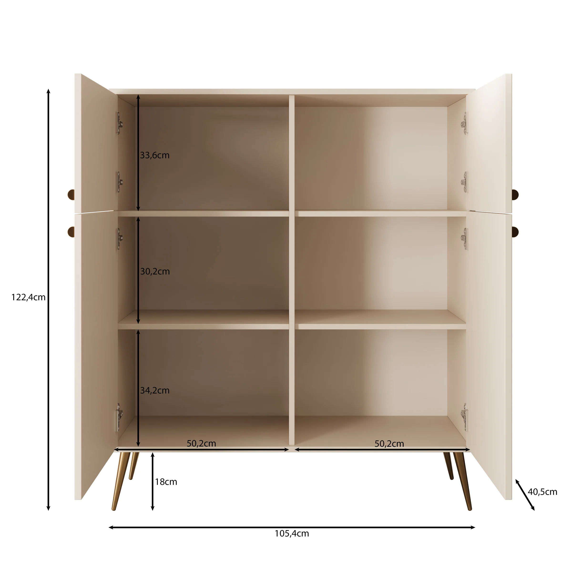 Reunion - Dressoir - Beige - 105x41x122 cm - Image 7