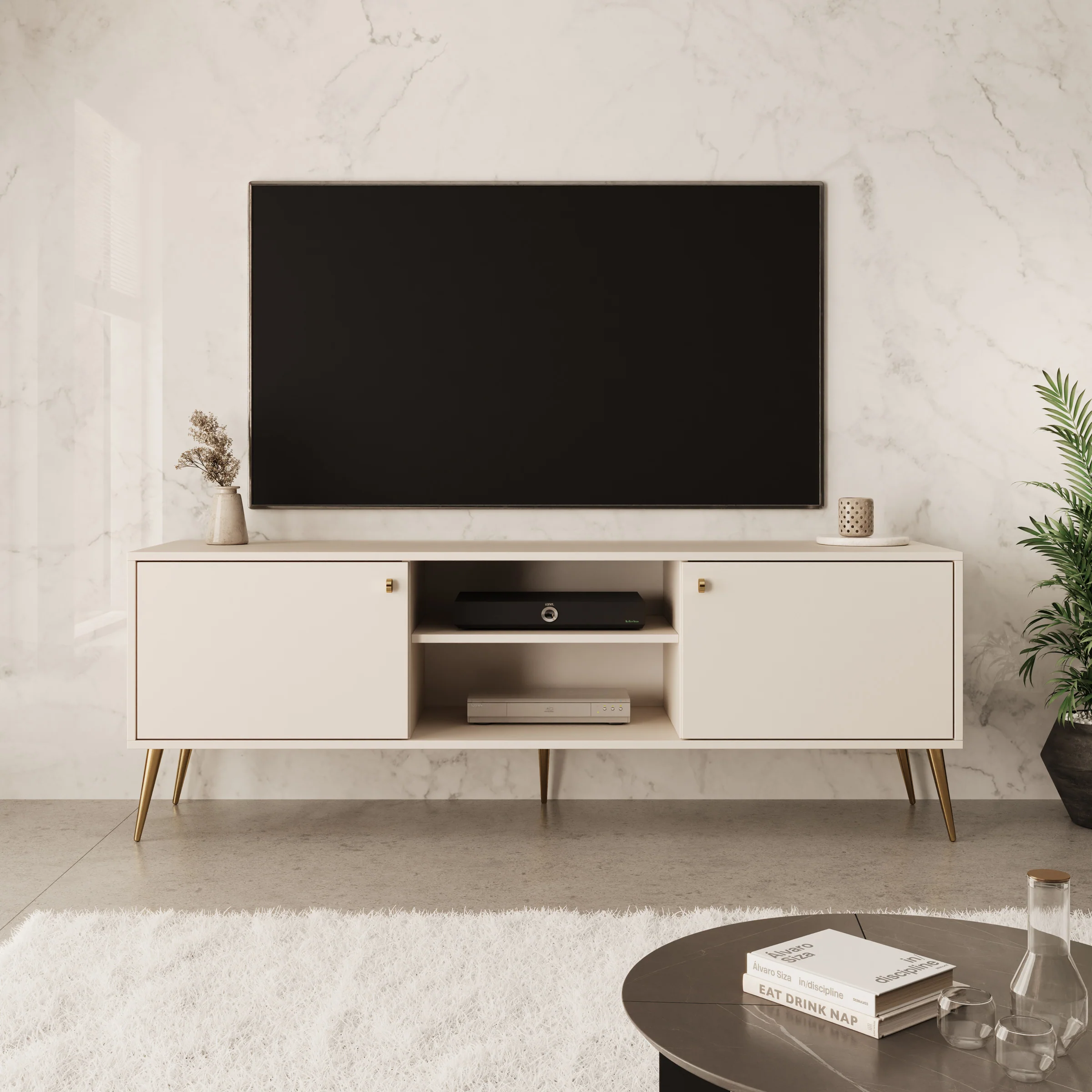 Reunion - TV-Meubel - Beige - 156x41x55 cm - Image 3