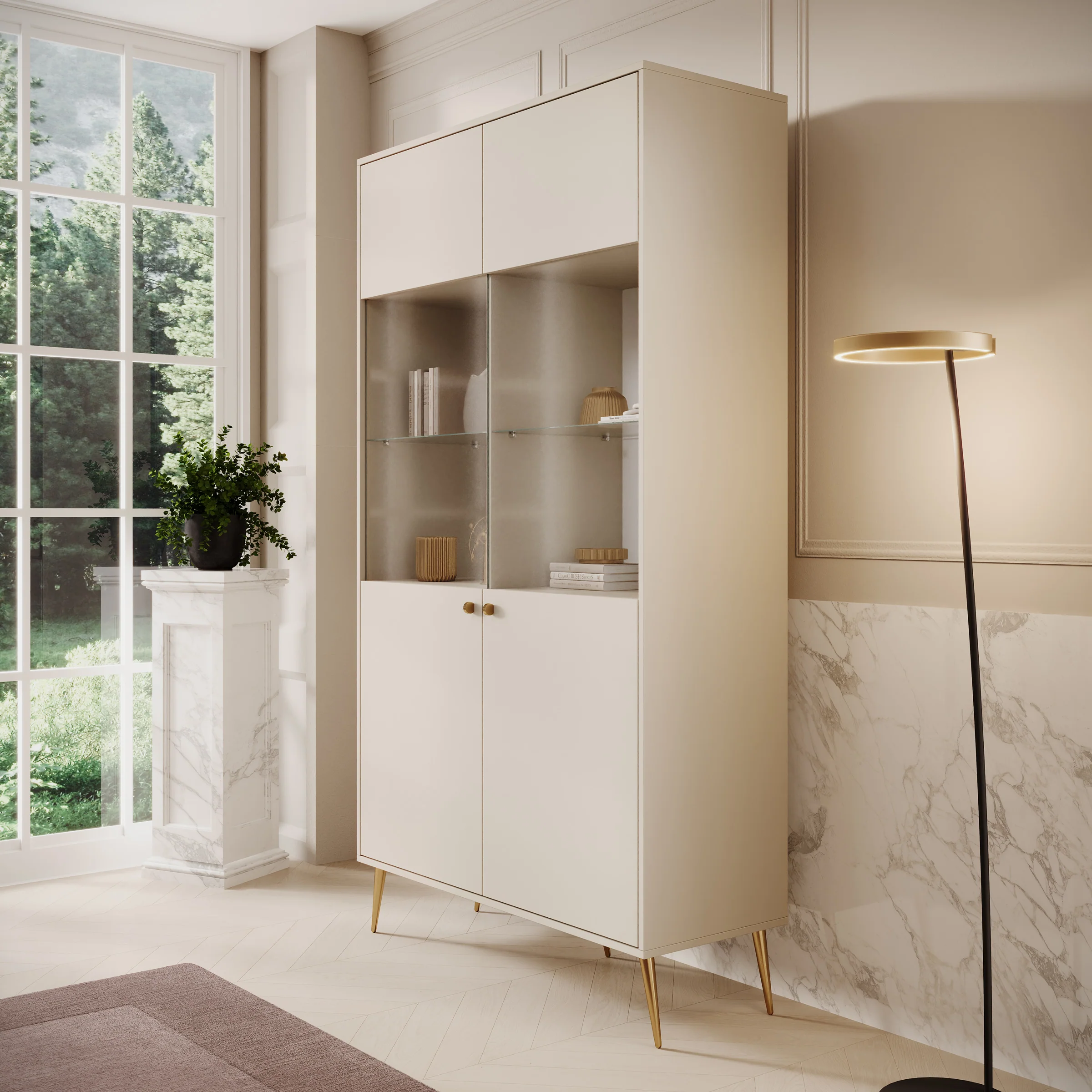 Reunion - Vitrinekast - Beige - 106x41x191 cm - Image 4