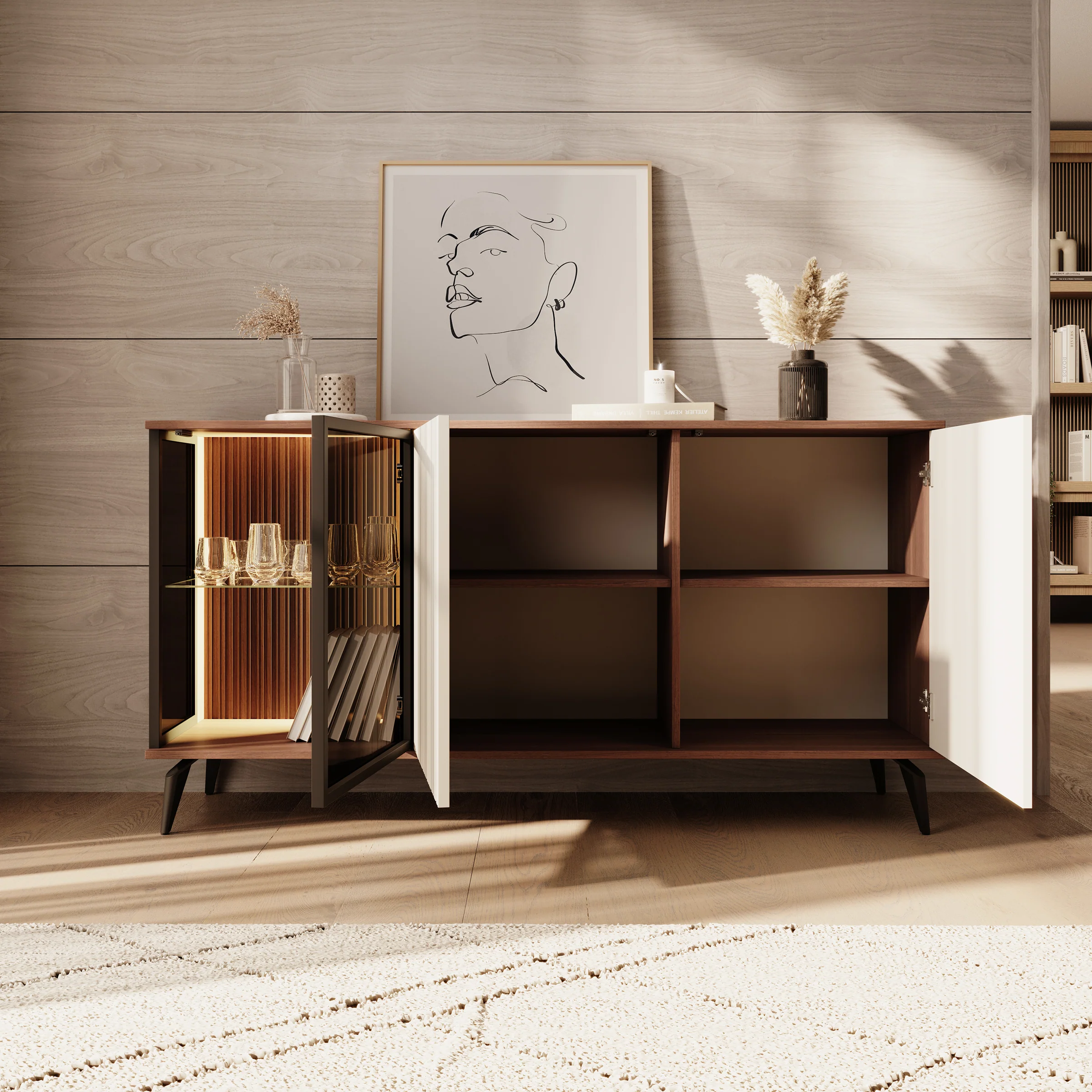 Riverhead - Dressoir - Beige/Eiken - 154x39x80 cm - Image 2