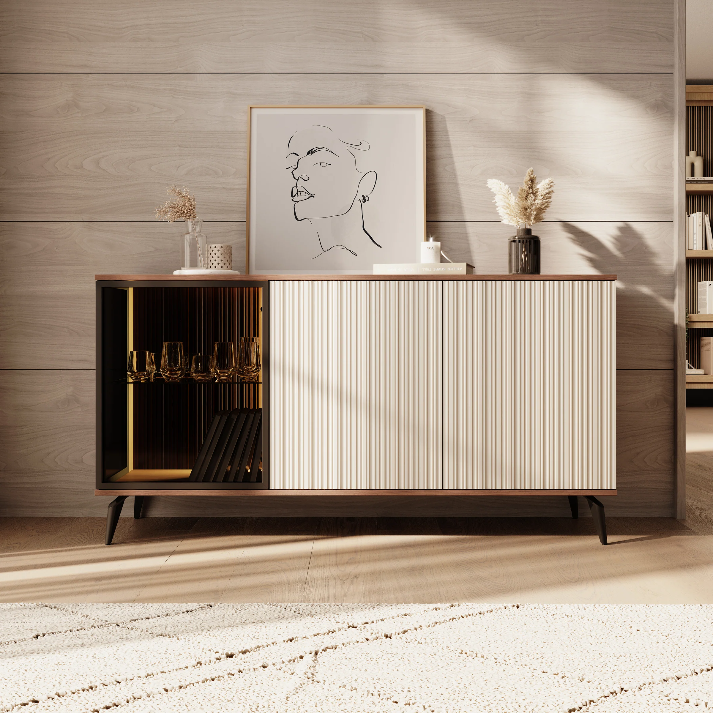 Riverhead - Dressoir - Beige/Eiken - 154x39x80 cm - Image 3
