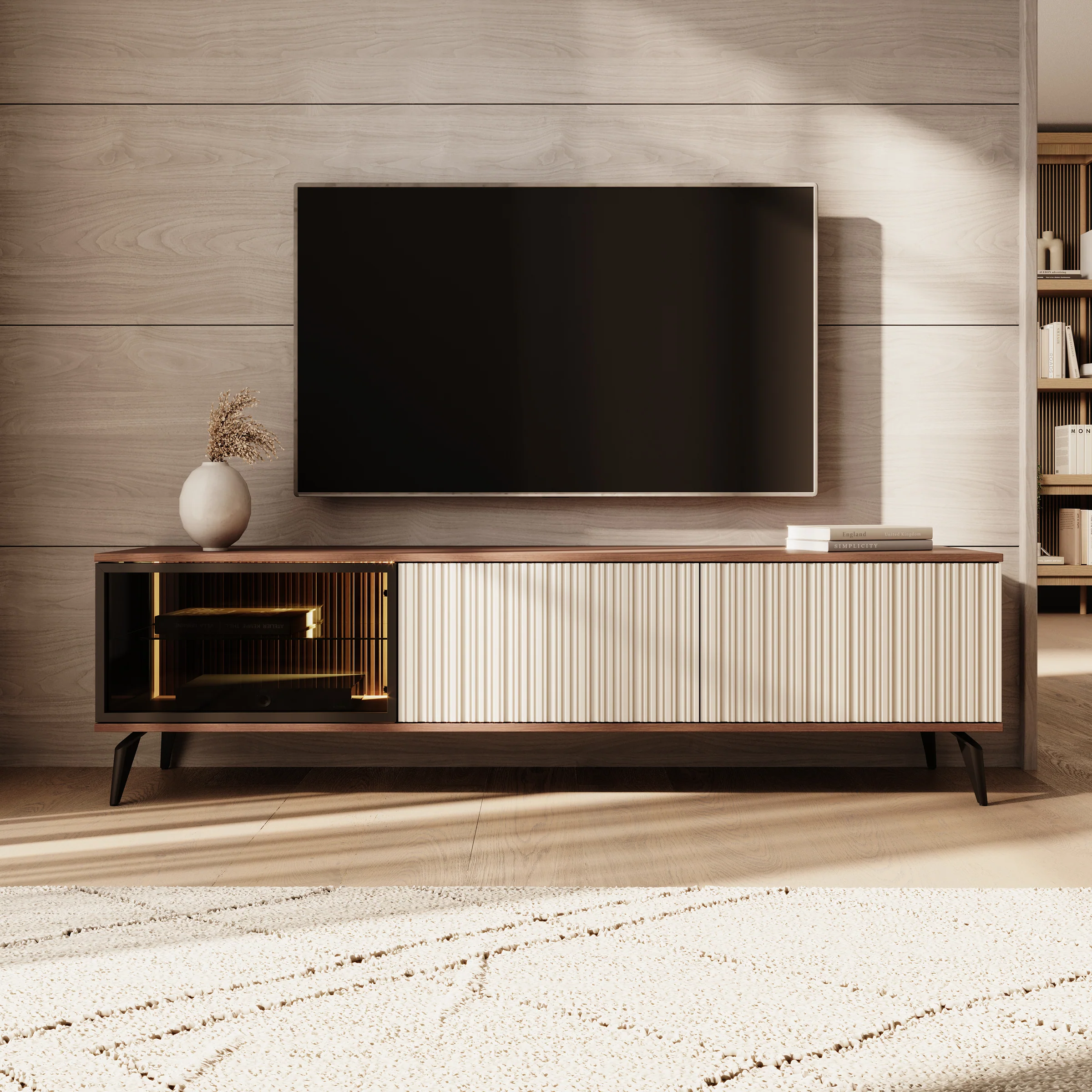 Riverhead - TV-Meubel - Beige/Eiken - 180x39x50 cm - Image 3