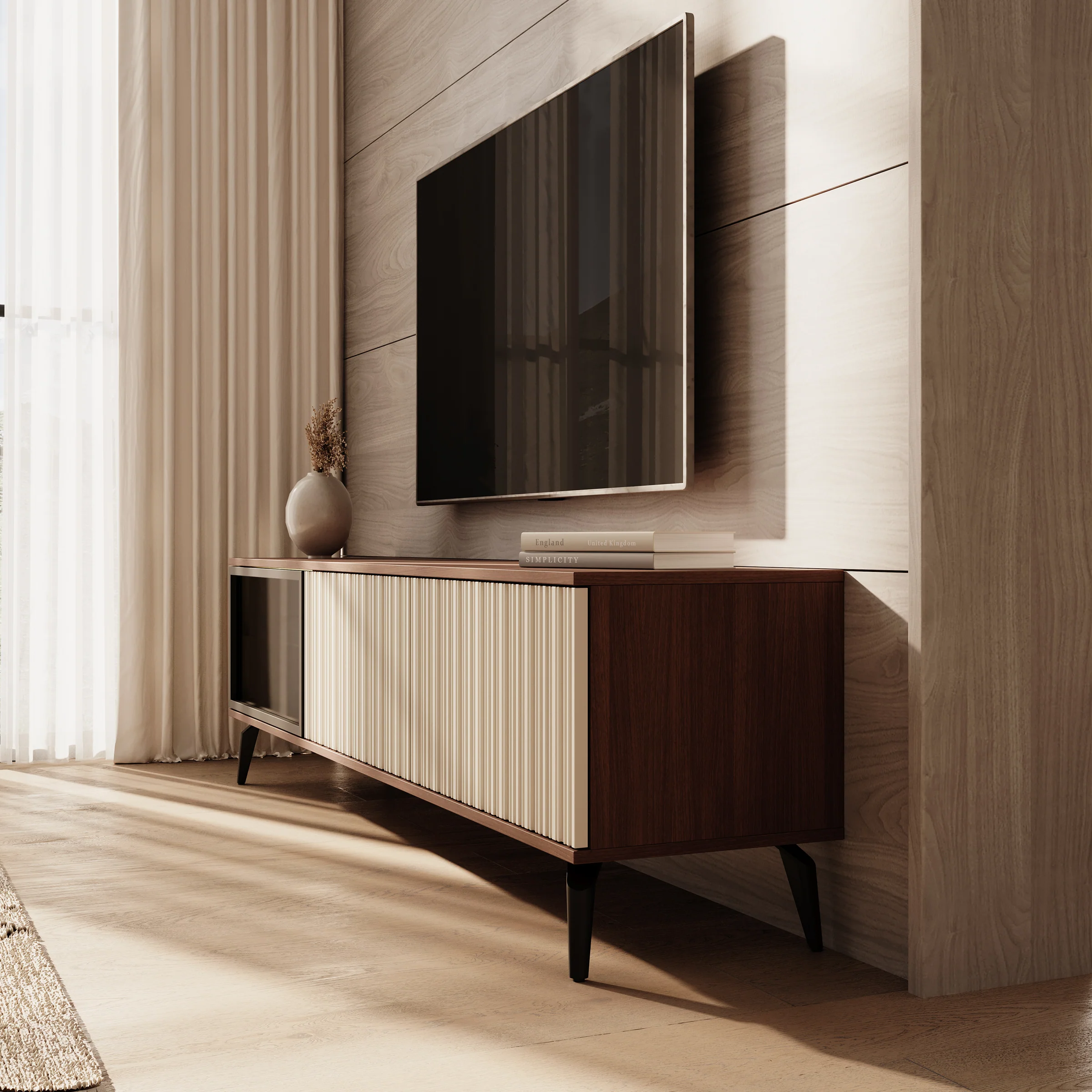 Riverhead - TV-Meubel - Beige/Eiken - 180x39x50 cm - Image 4