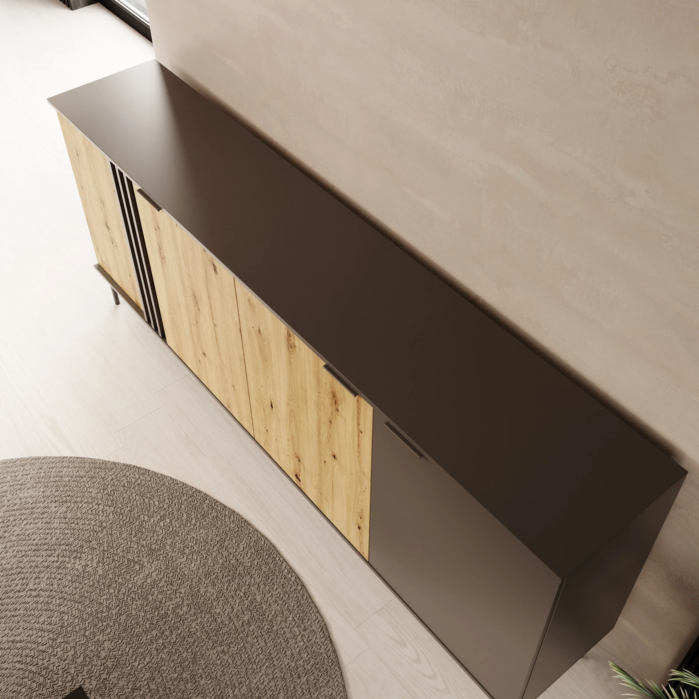Rogan - Dressoir - Zwart - 220x40x92 cm - Image 5