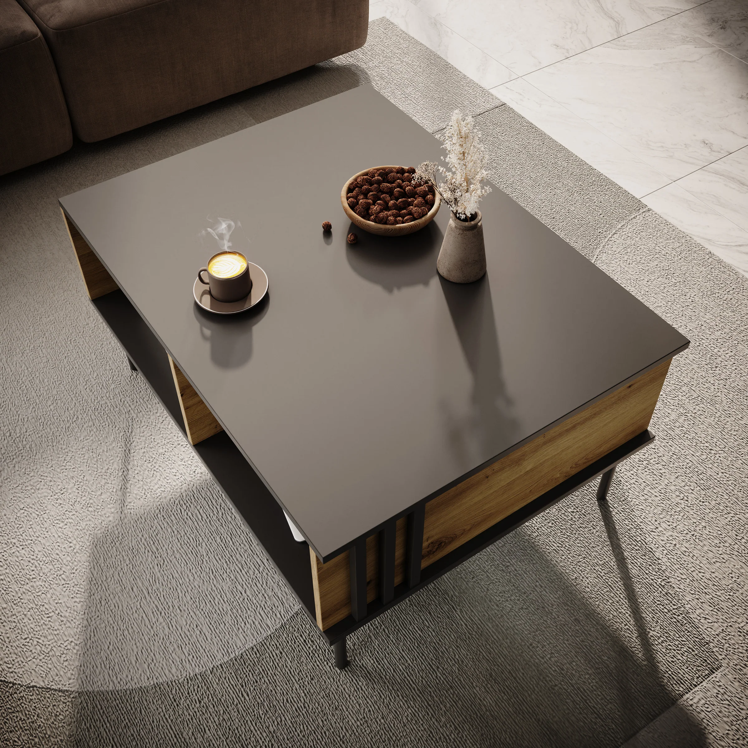 Rogan - Salontafel - Zwart - 87x66x43 cm - Image 3