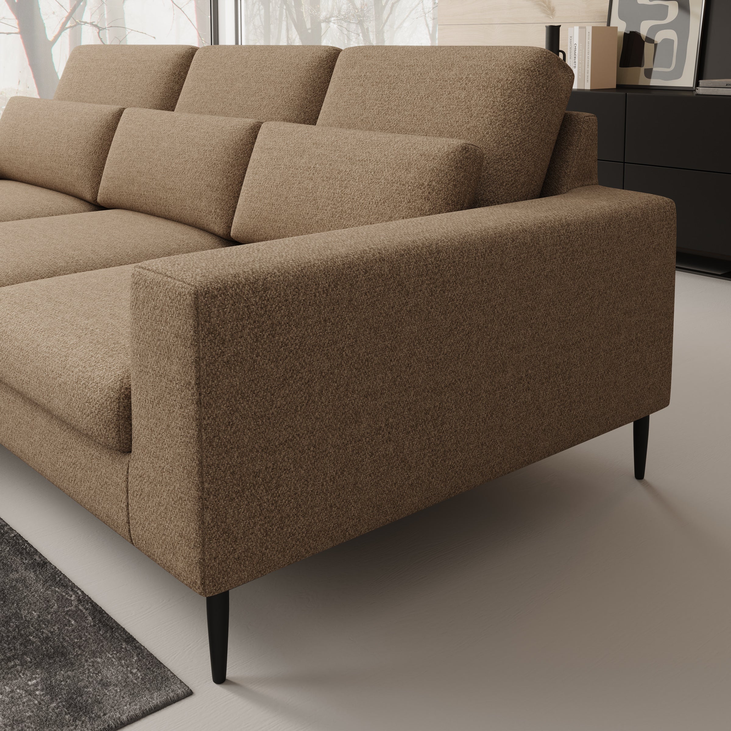 Rosano - Hoekbank 3-zits met chaise longue - Stof beige - Links - Image 3