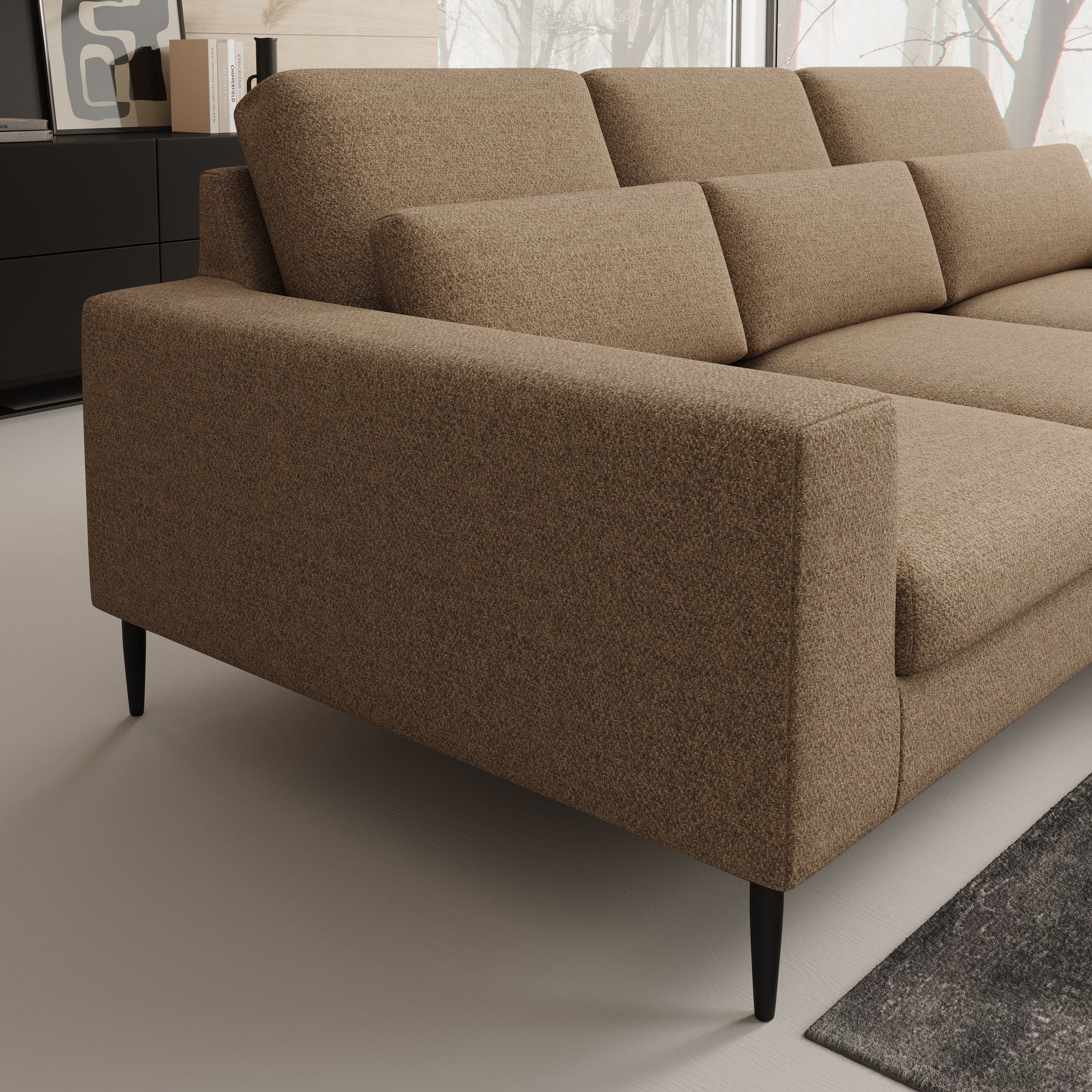 Rosano - Hoekbank 3-zits met chaise longue - Stof beige - Rechts - Image 3