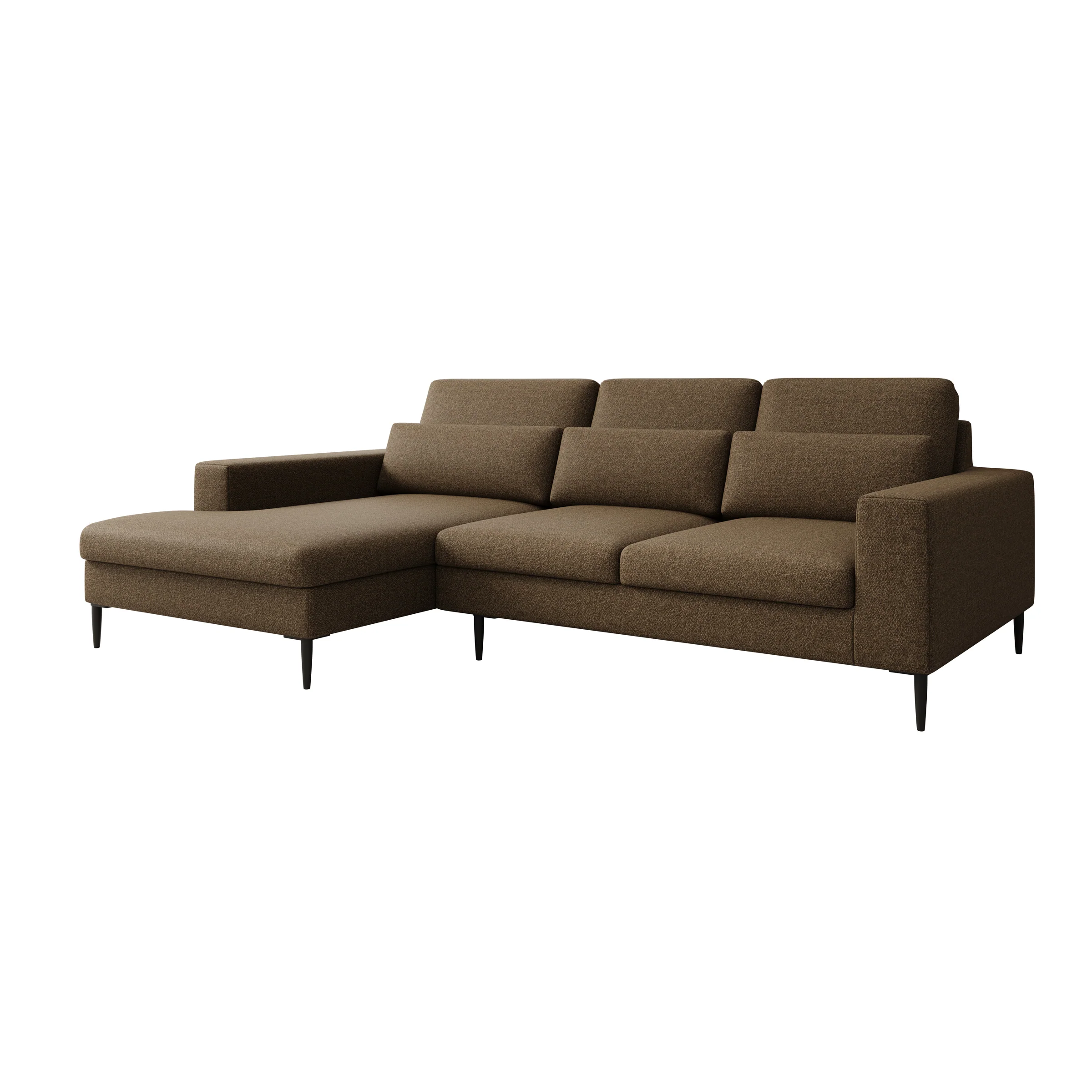 Rosano - Hoekbank 3-zits met chaise longue - Stof bruin - Links - Image 5