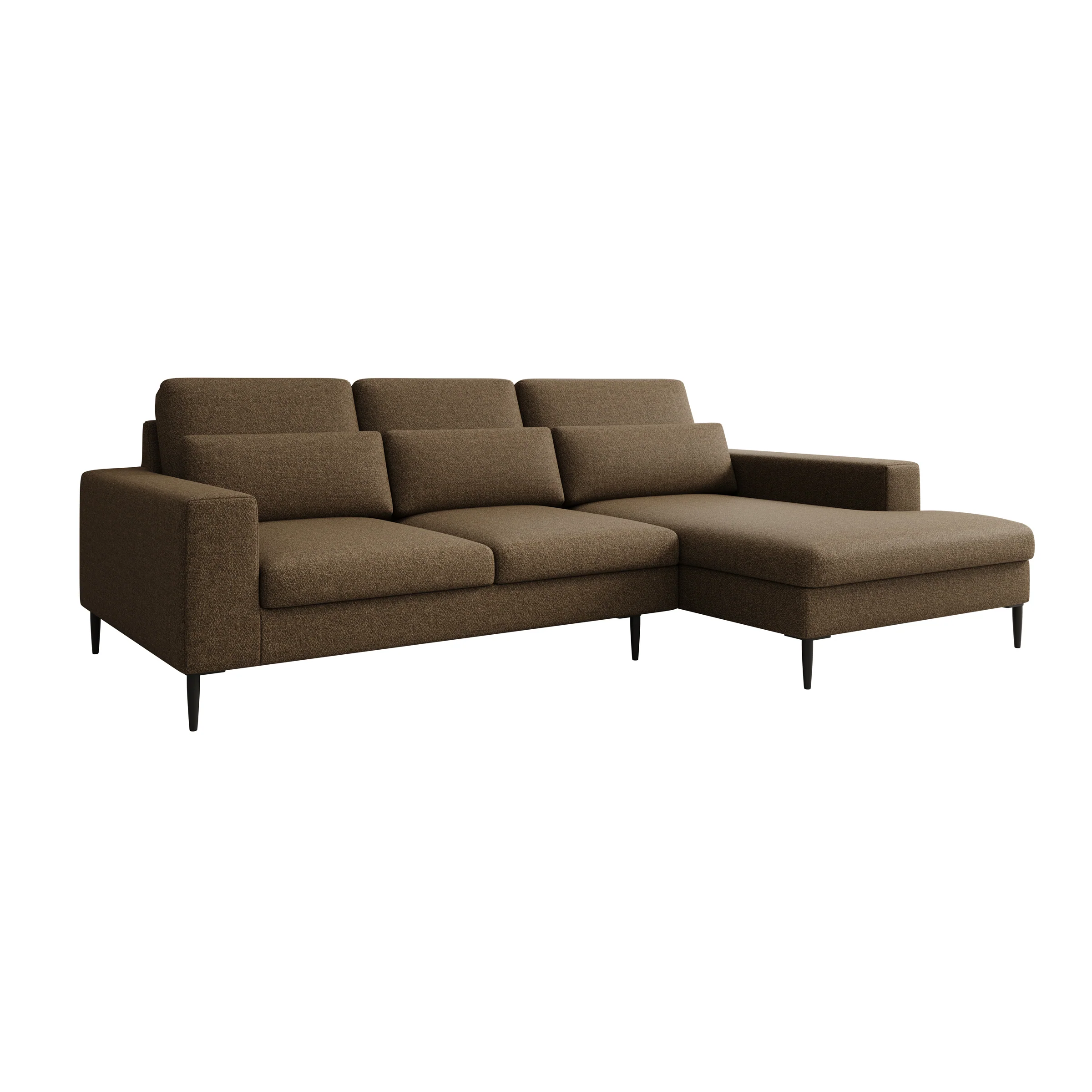 Rosano - Hoekbank 3-zits met chaise longue - Stof bruin - Rechts - Image 5