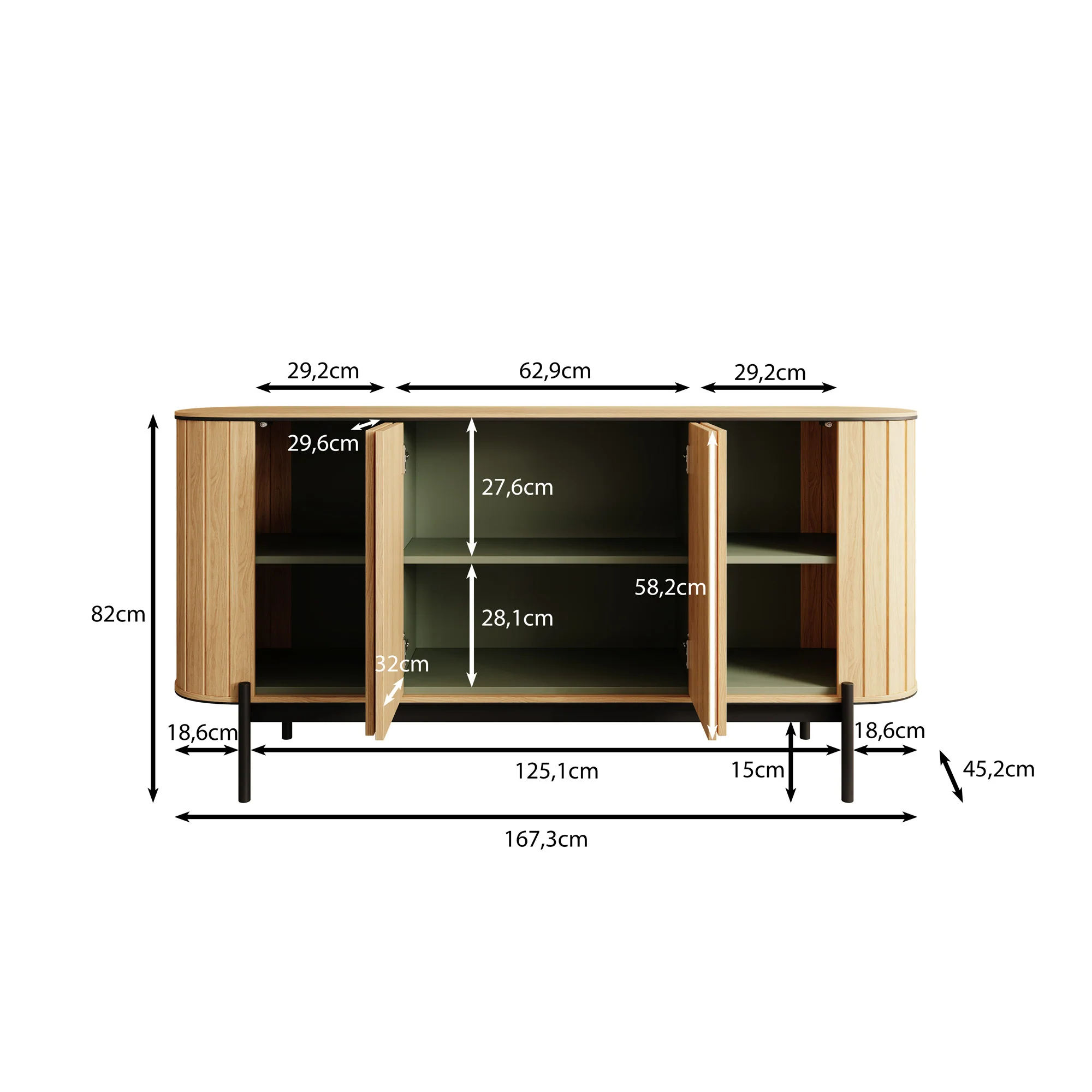 Royale - Dressoir - Eiken - 168x45x82 cm - Image 5