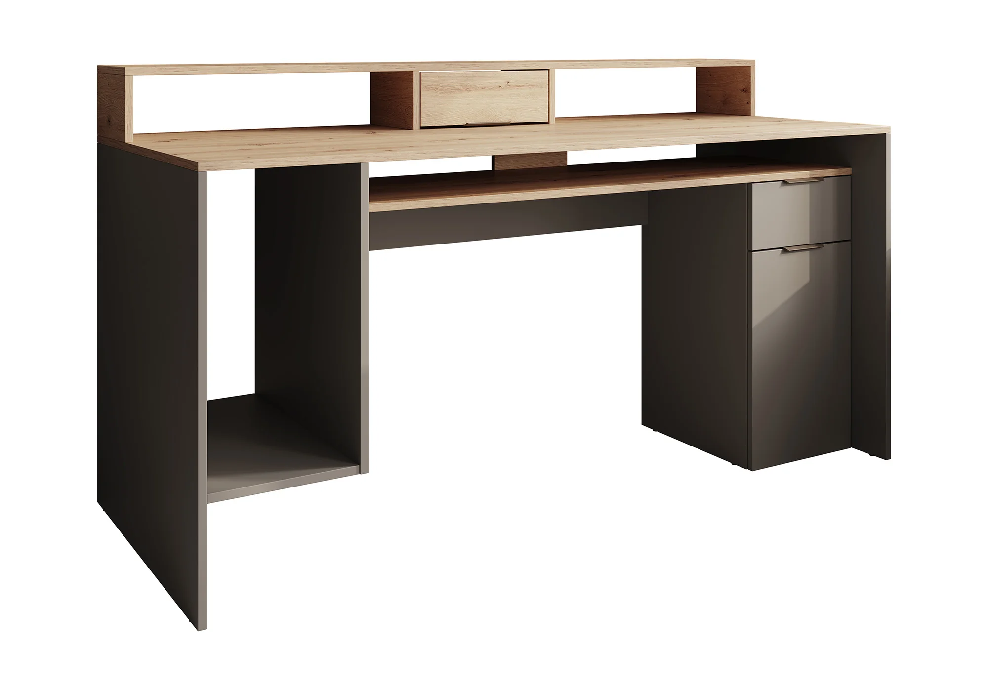 Ryan - Bureau - Grijs/eiken - 160x70 cm - Image 6