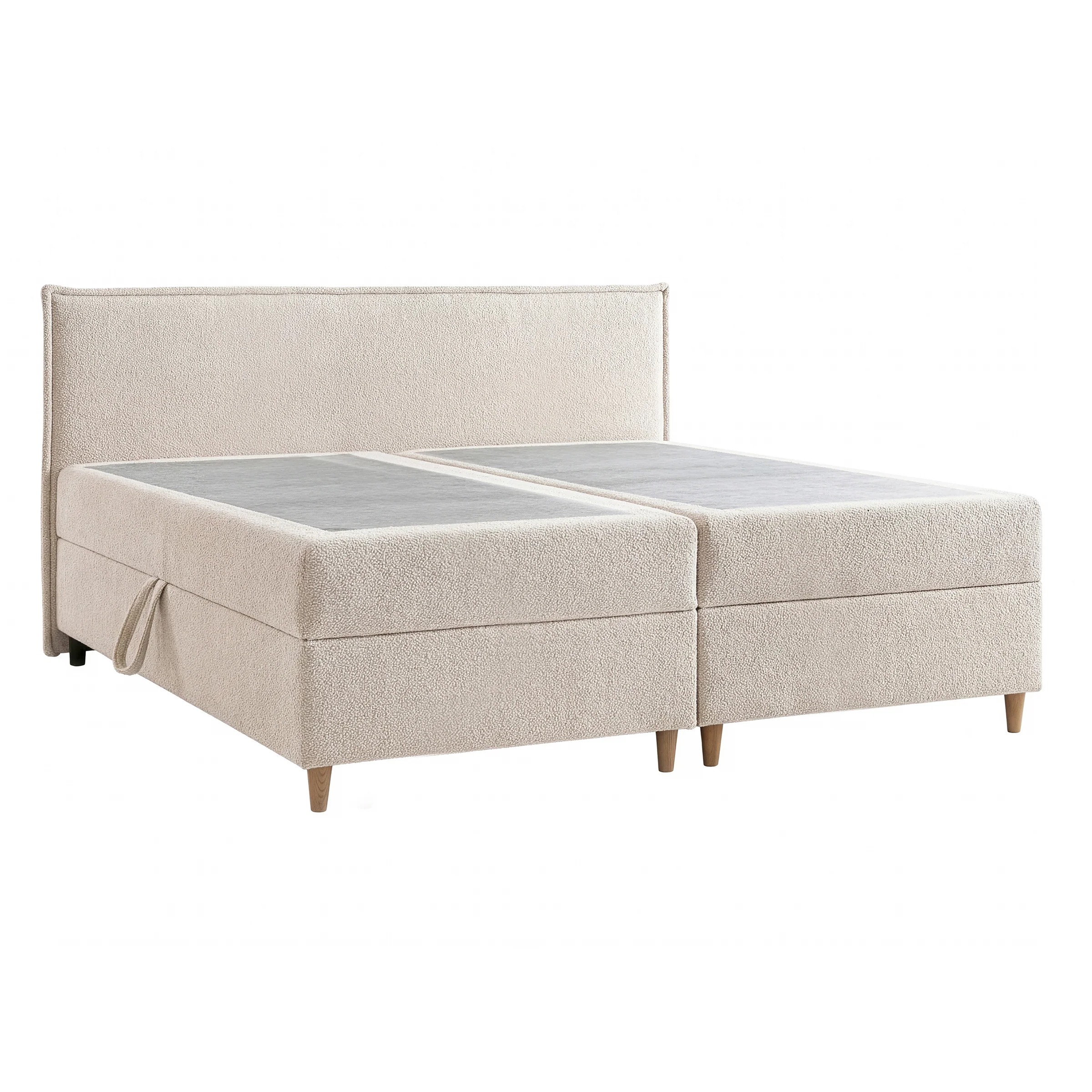 Saku - Boxspring met opbergruimte - Stof beige - 180x200 cm - Image 5