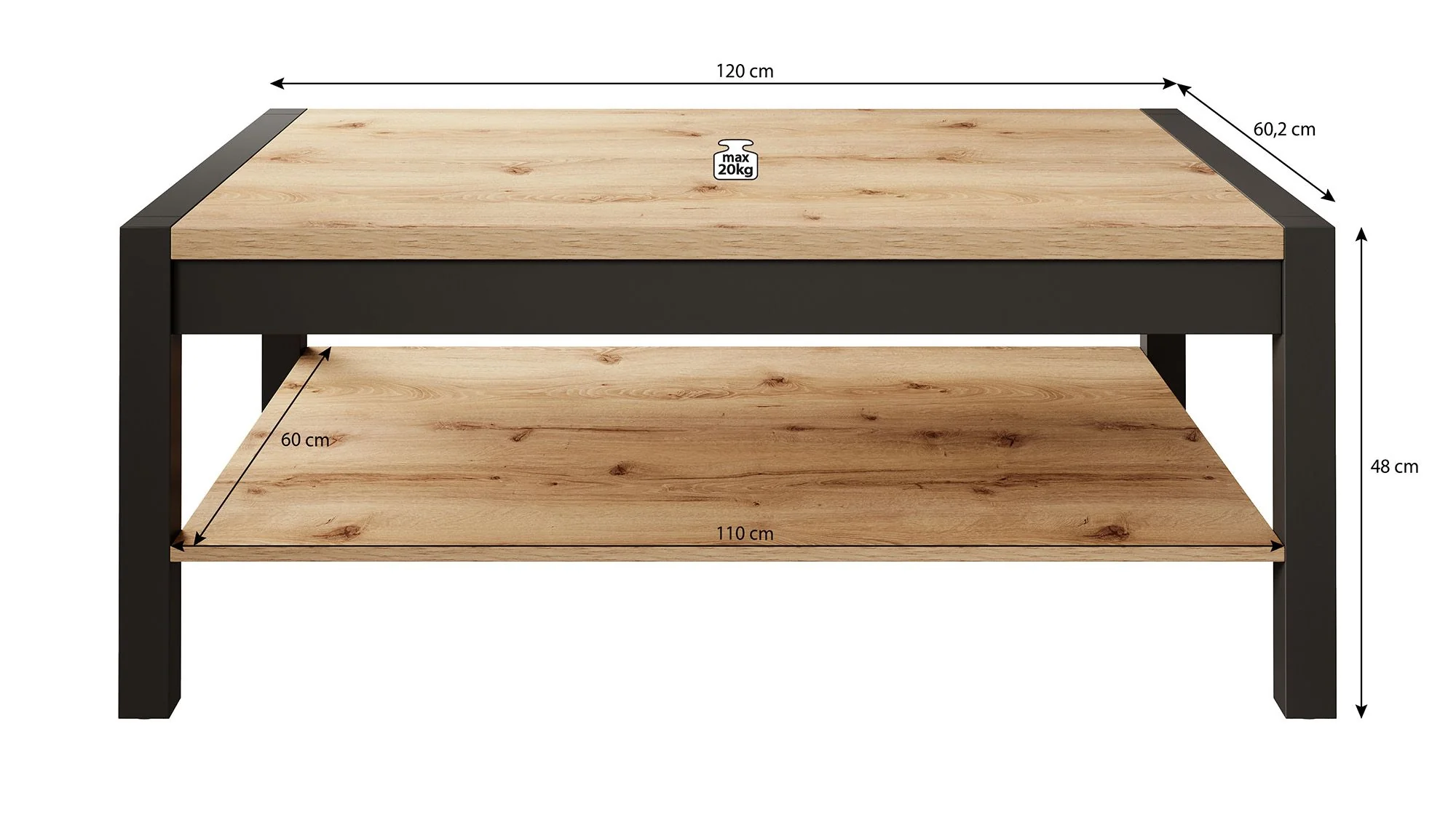 Acapulco - Salontafel - Eiken/zwart - Image 3