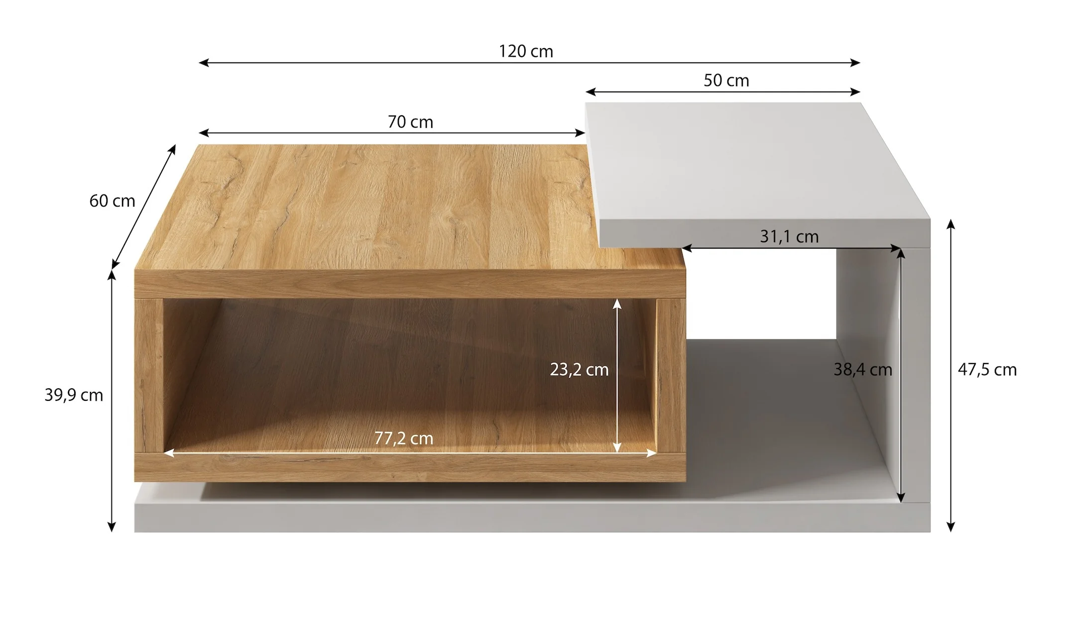 Bello - Salontafel - Eiken/antraciet - Image 3