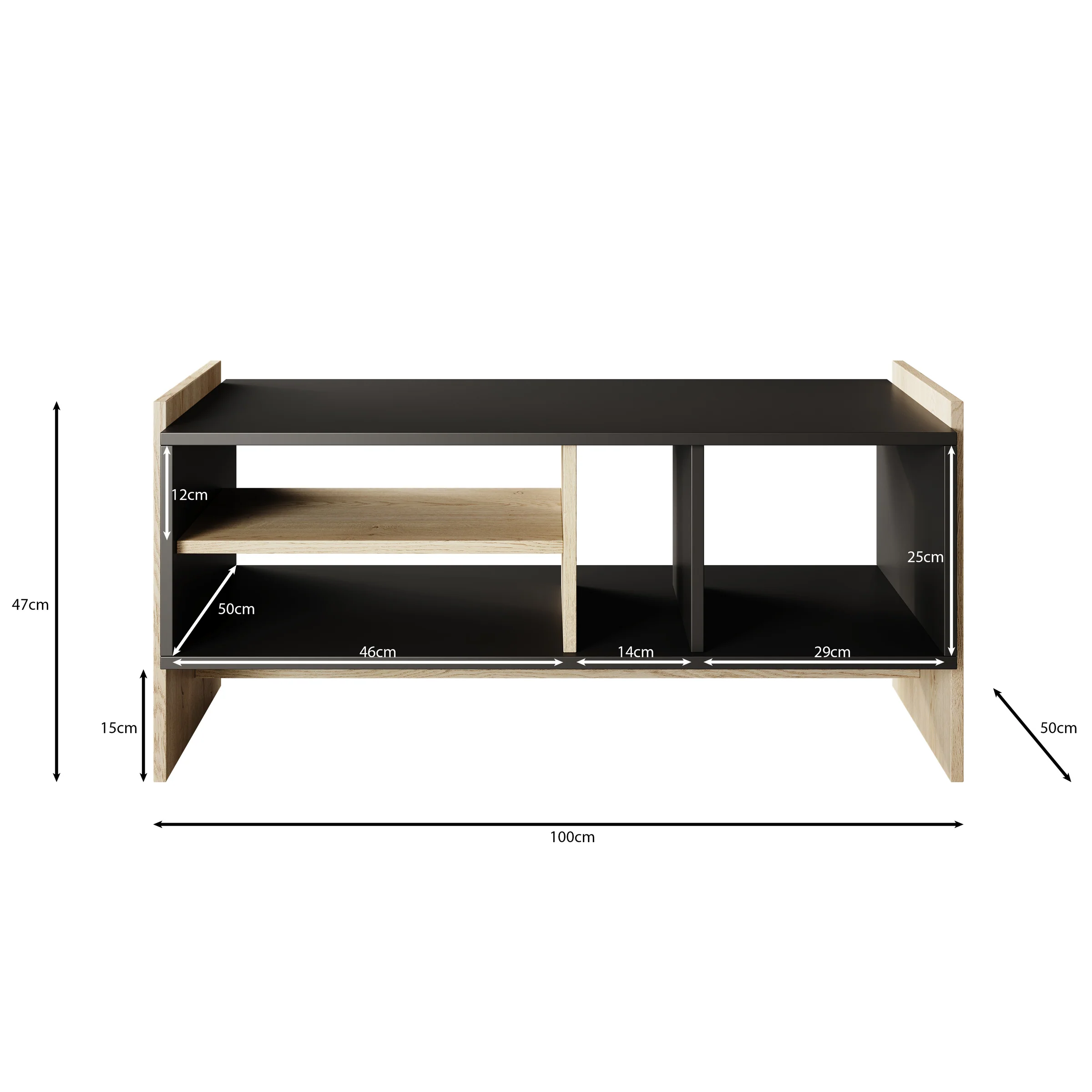Benz - Salontafel - Zwart - 100x50x47 cm - Image 3