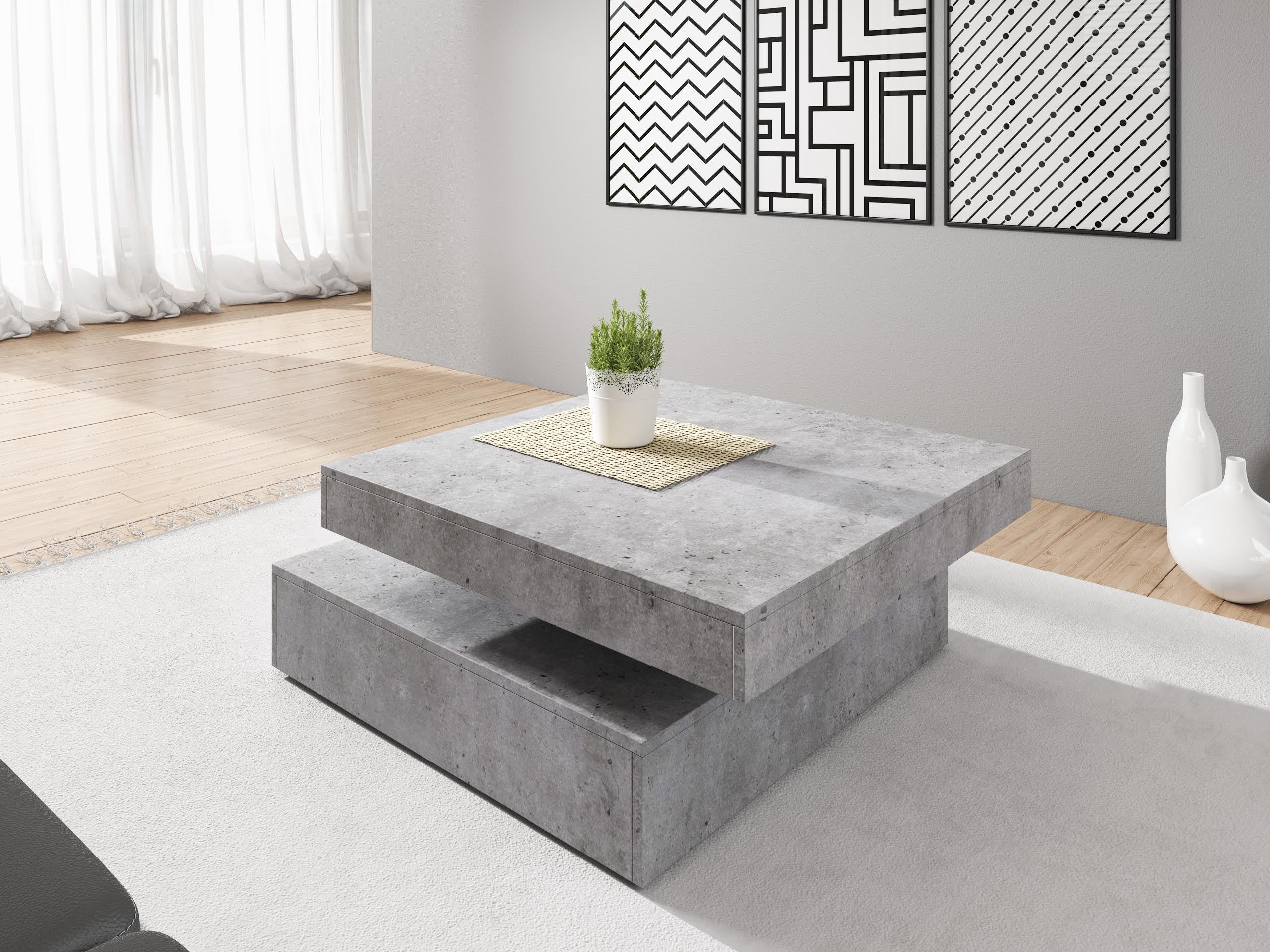 Carlo - Salontafel verstelbaar - Betonlook - Image 3