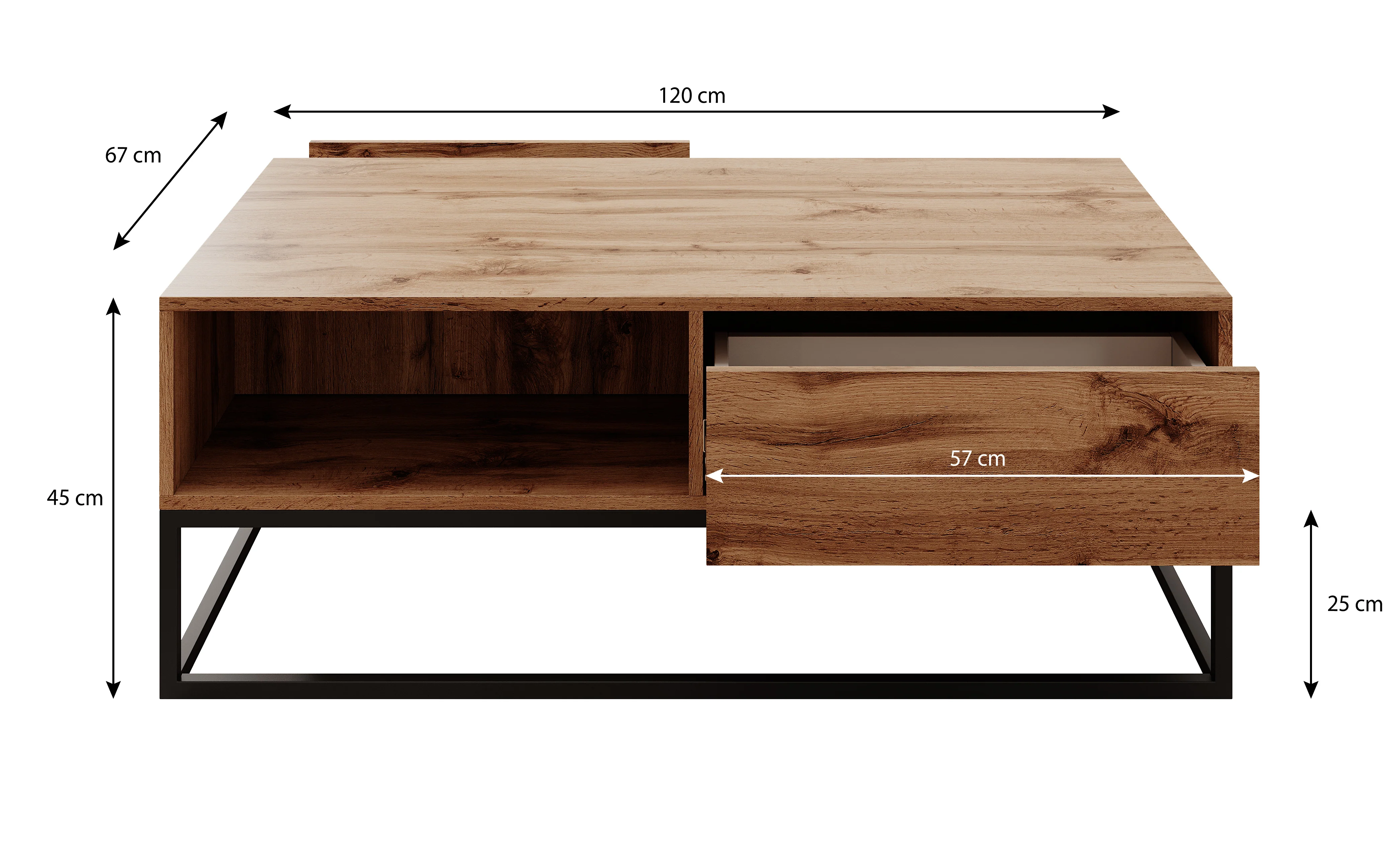 Delta - Salontafel met lades - Eiken - Image 4