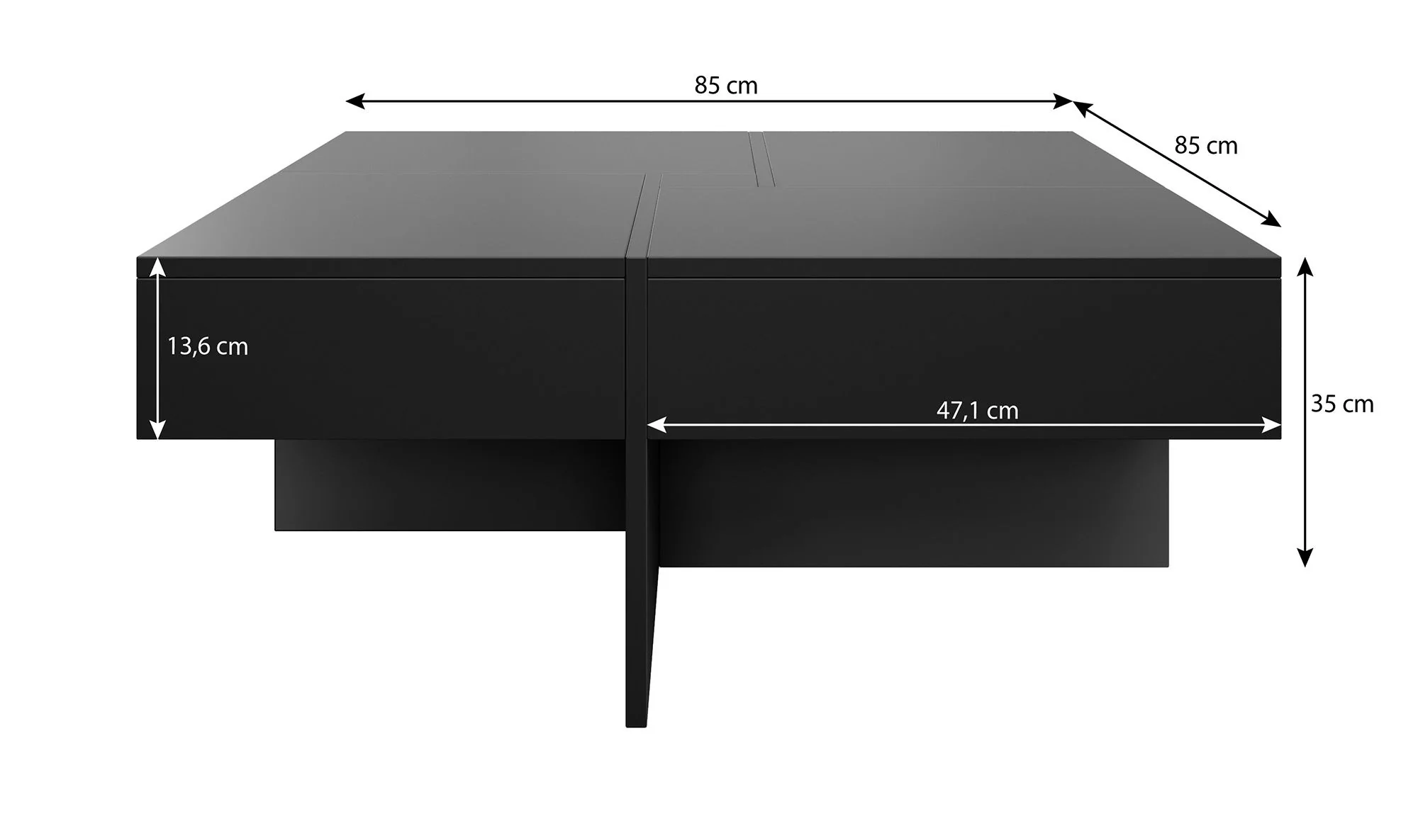 Dereck - Salontafel uitschuifbaar - Zwart - Image 4